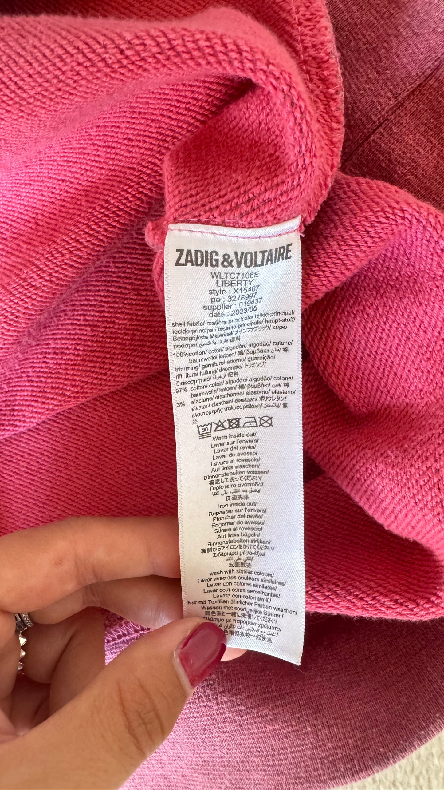 Sweat rose Zadig & Voltaire - S