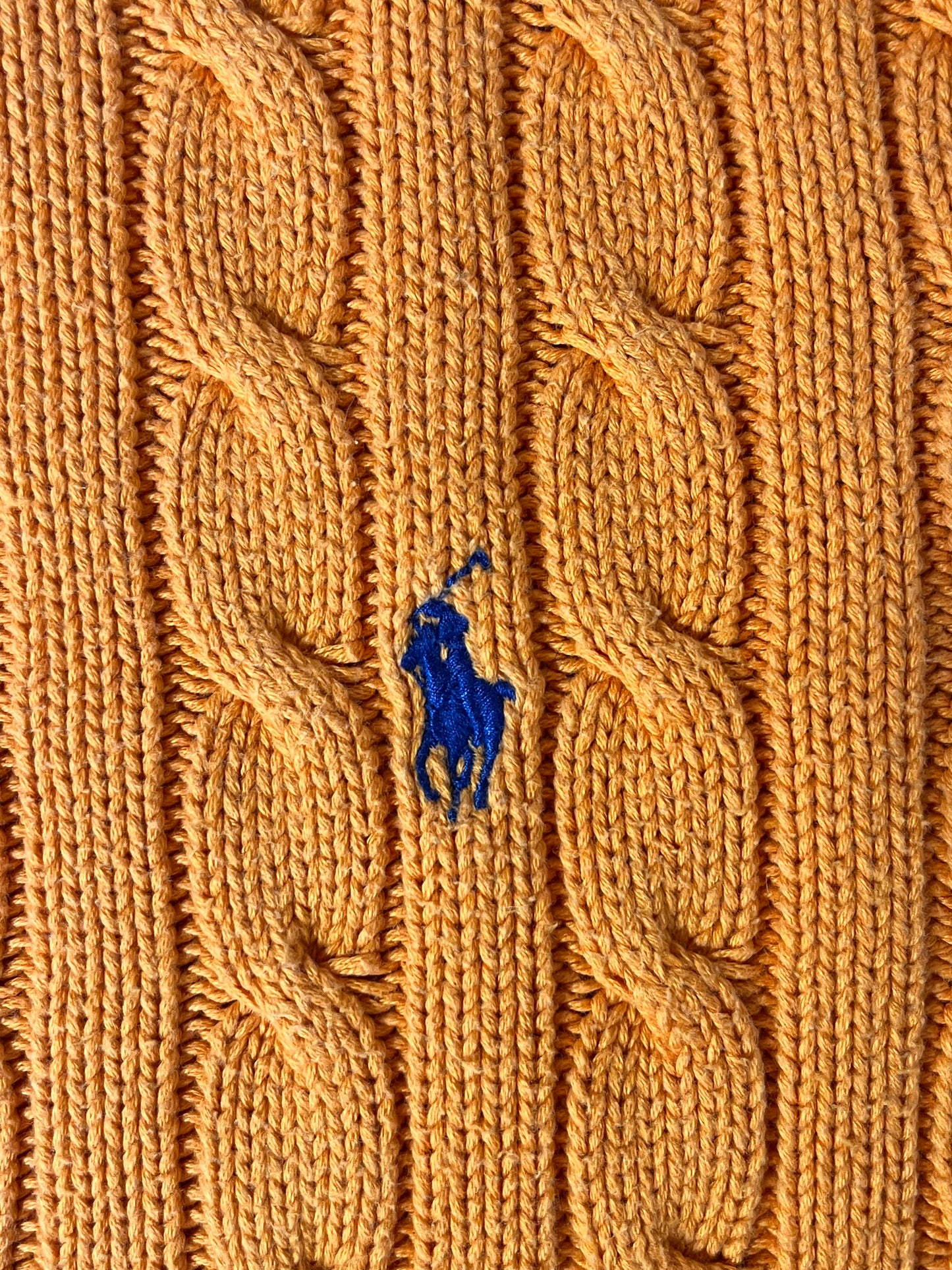 Pull torsadé col rond orange Ralph Lauren - L
