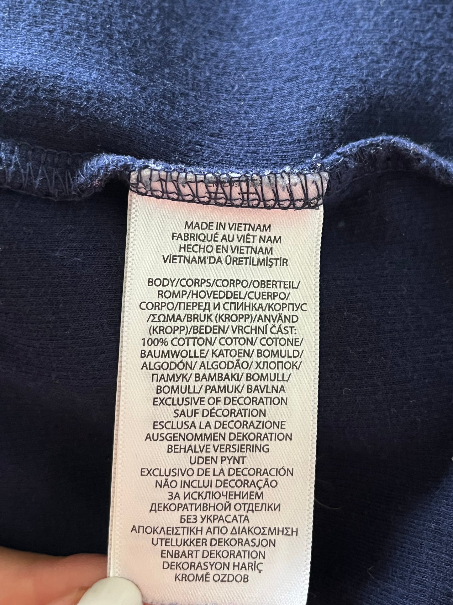 Pull demi-zip velours côtelé bleu marine - S homme / L femme