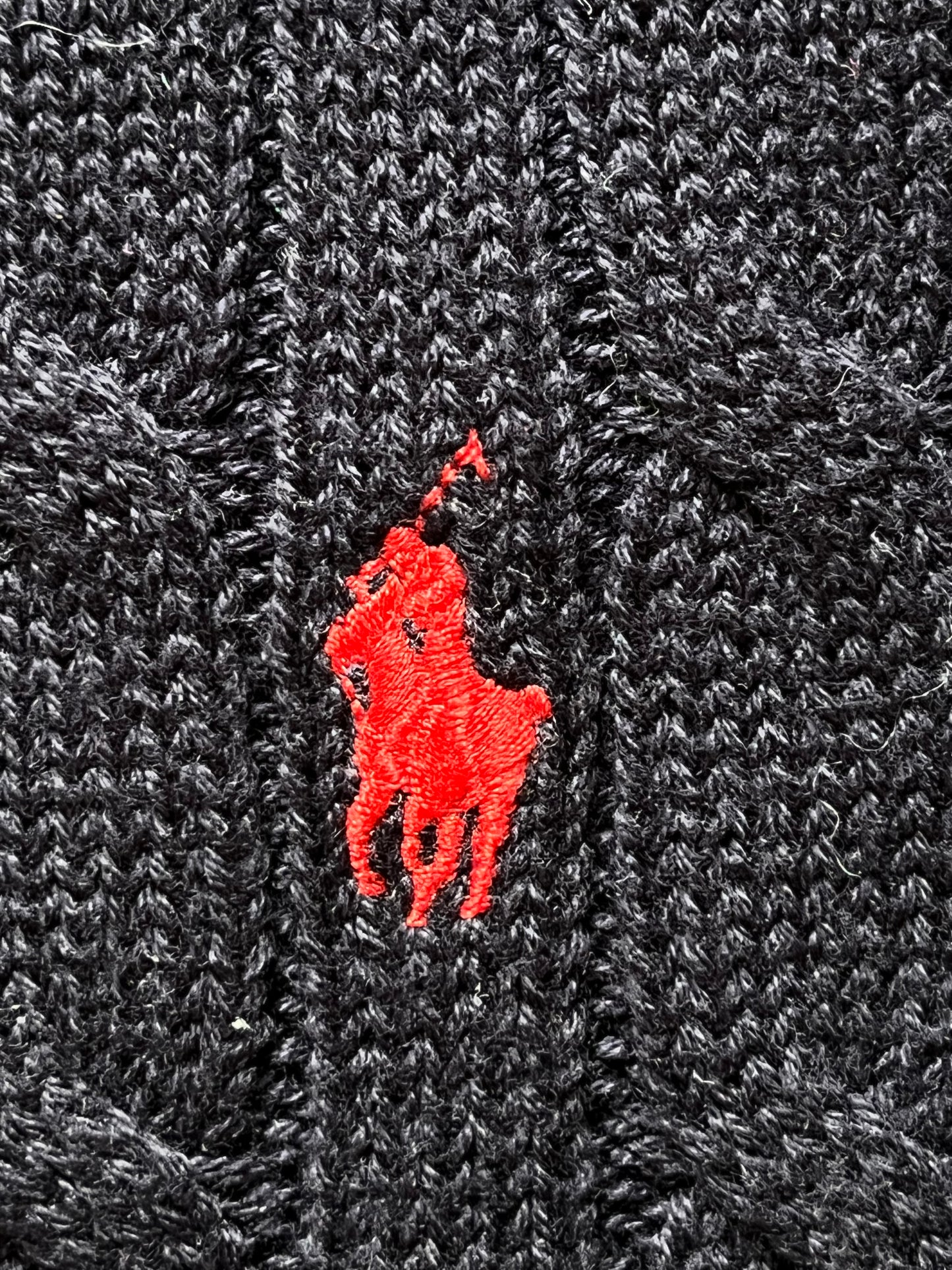 Pull torsadé bleu marine Ralph Lauren - L