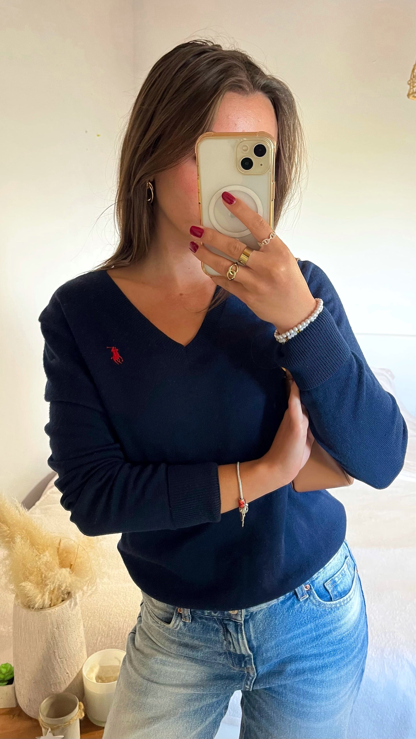 Pull col V laine de mérinos Ralph Lauren - L