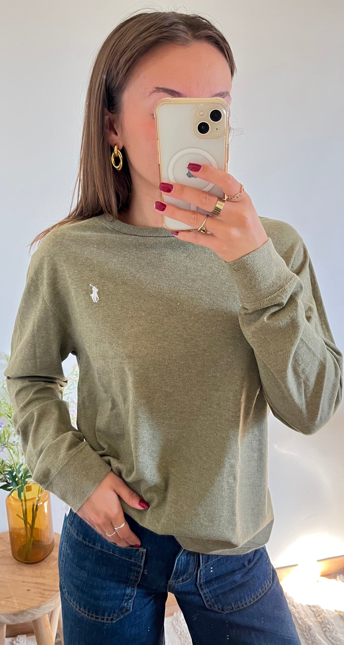 T-shirt manches longues kaki Ralph Lauren - M