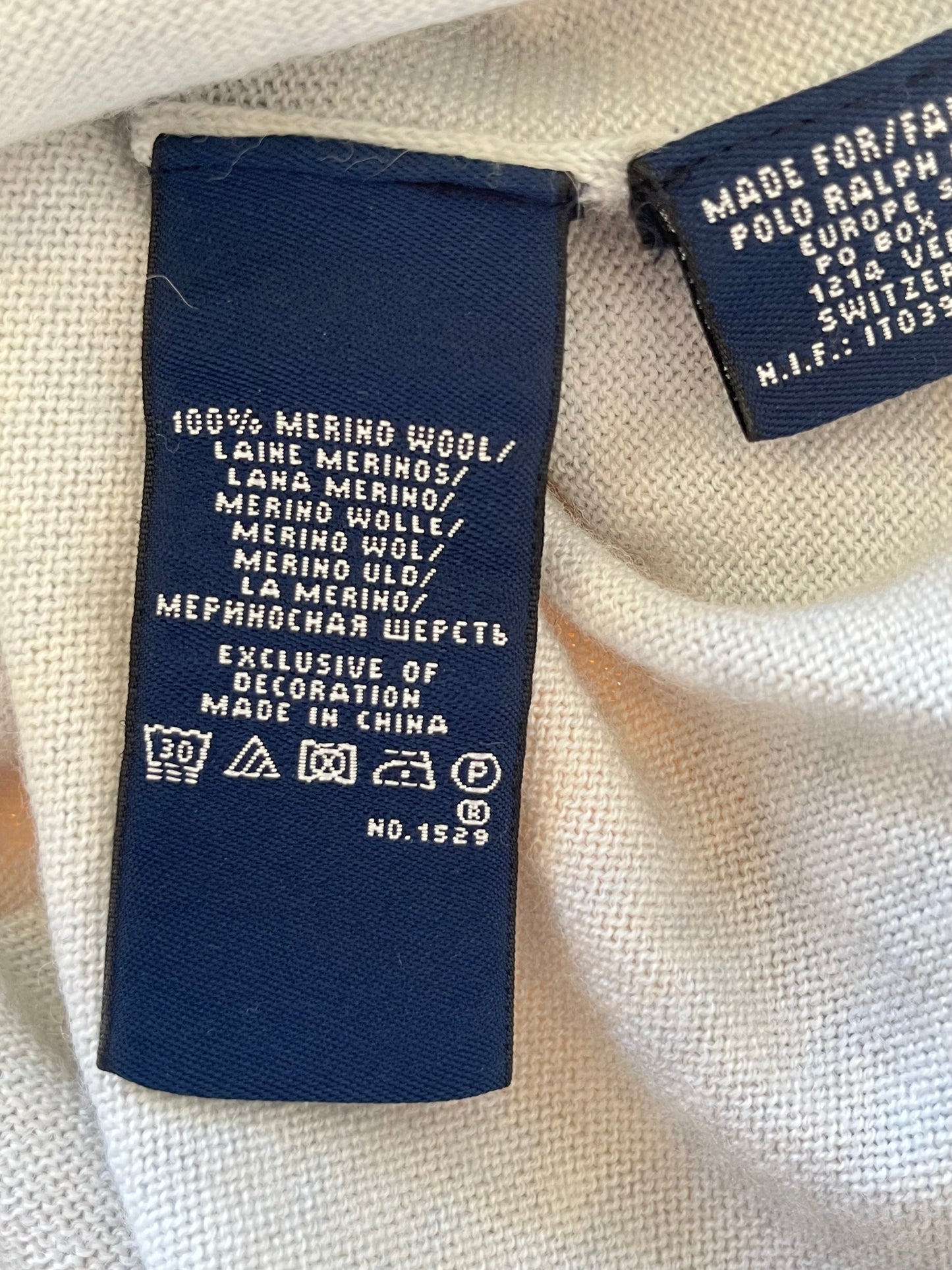 Pull col V vert laine Ralph Lauren - S