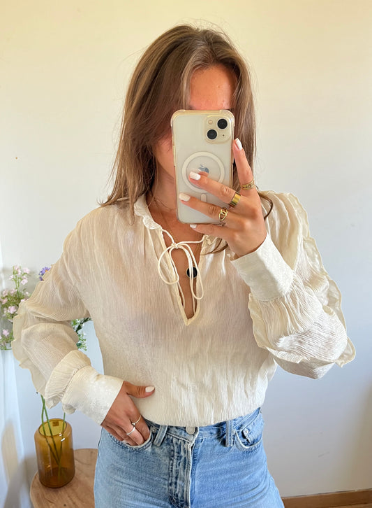 Blouse en soi légère beige The Kooples -  M
