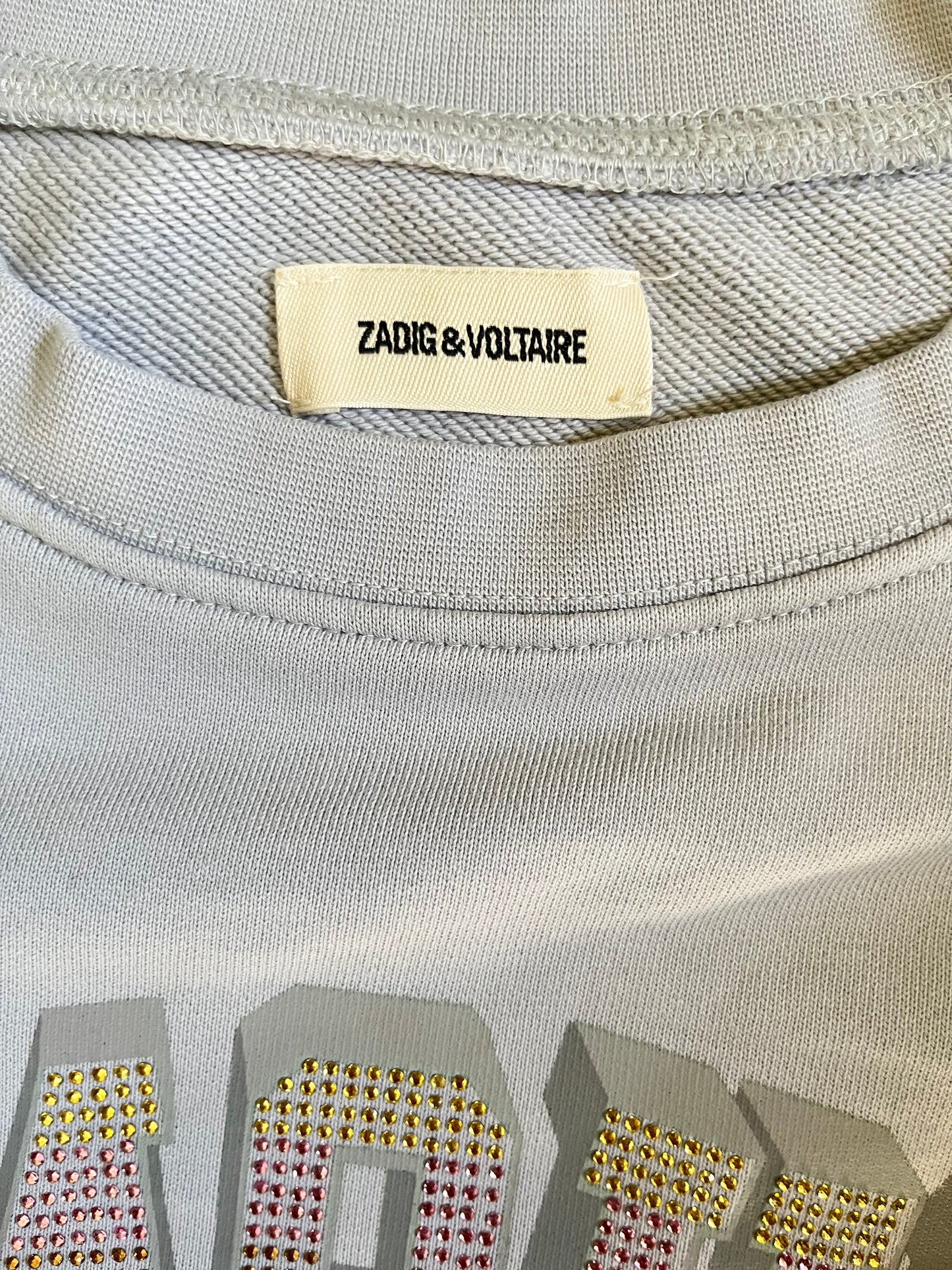 Sweat Zadig & Voltaire gris strass - M