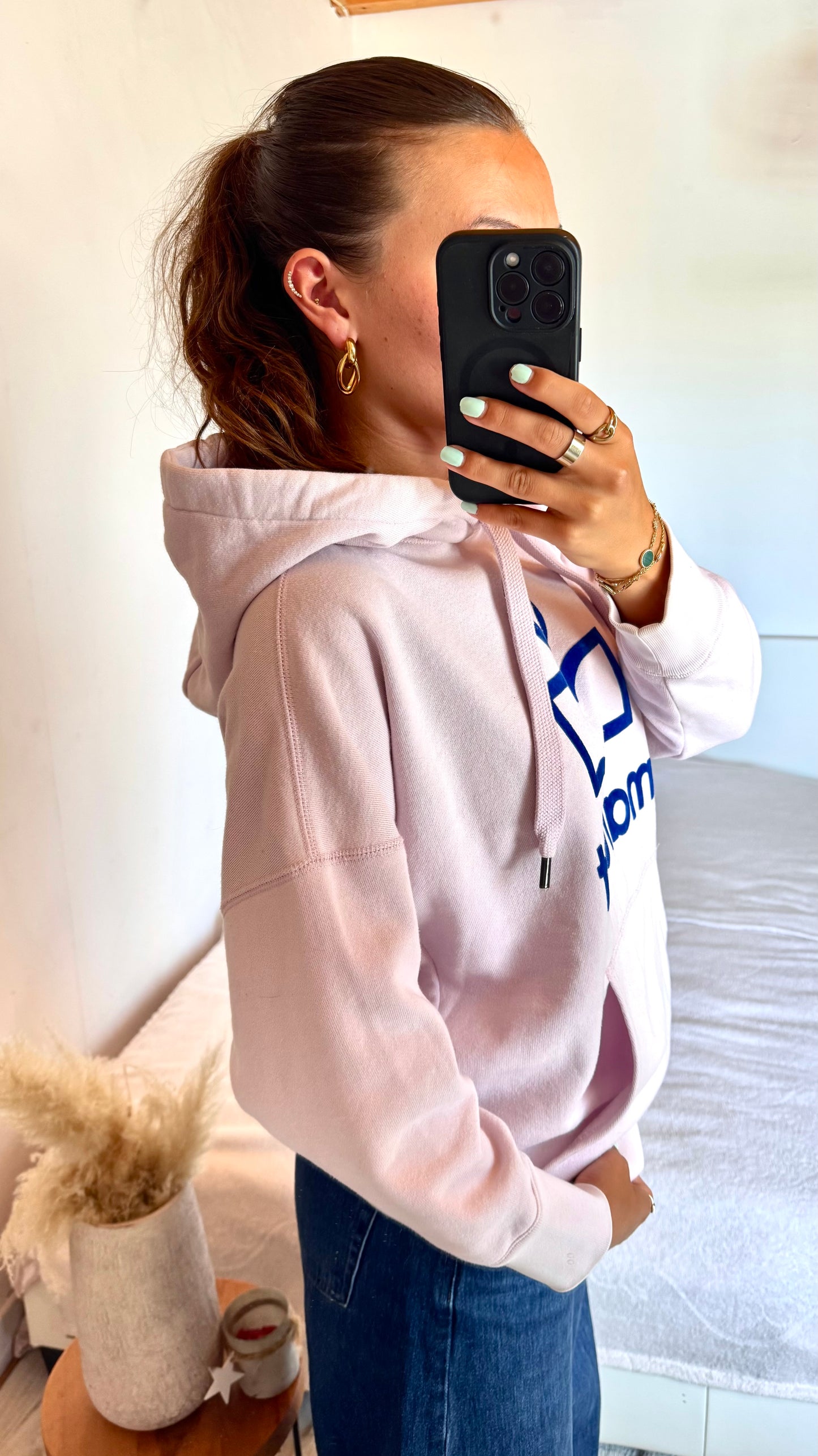 Sweat à capuche rose pastel Isabel Marant - S