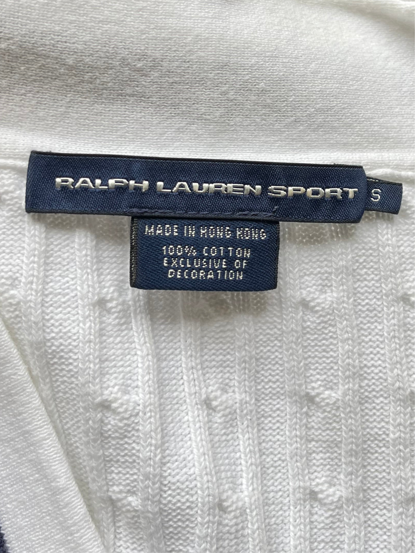 T-shirt torsadé Old School blanc Ralph Lauren - S