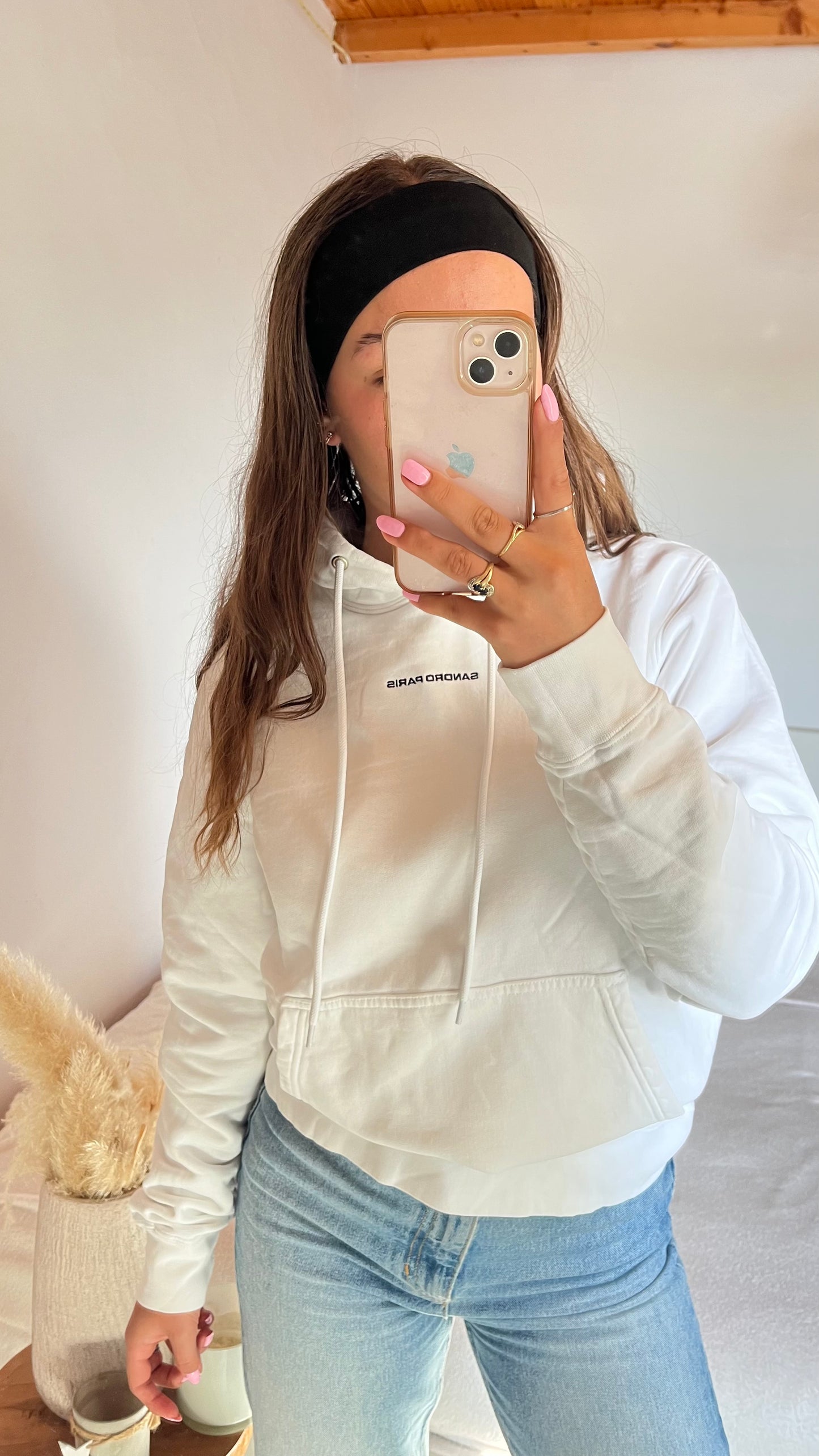 Sweat à capuche blanc Sandro - M