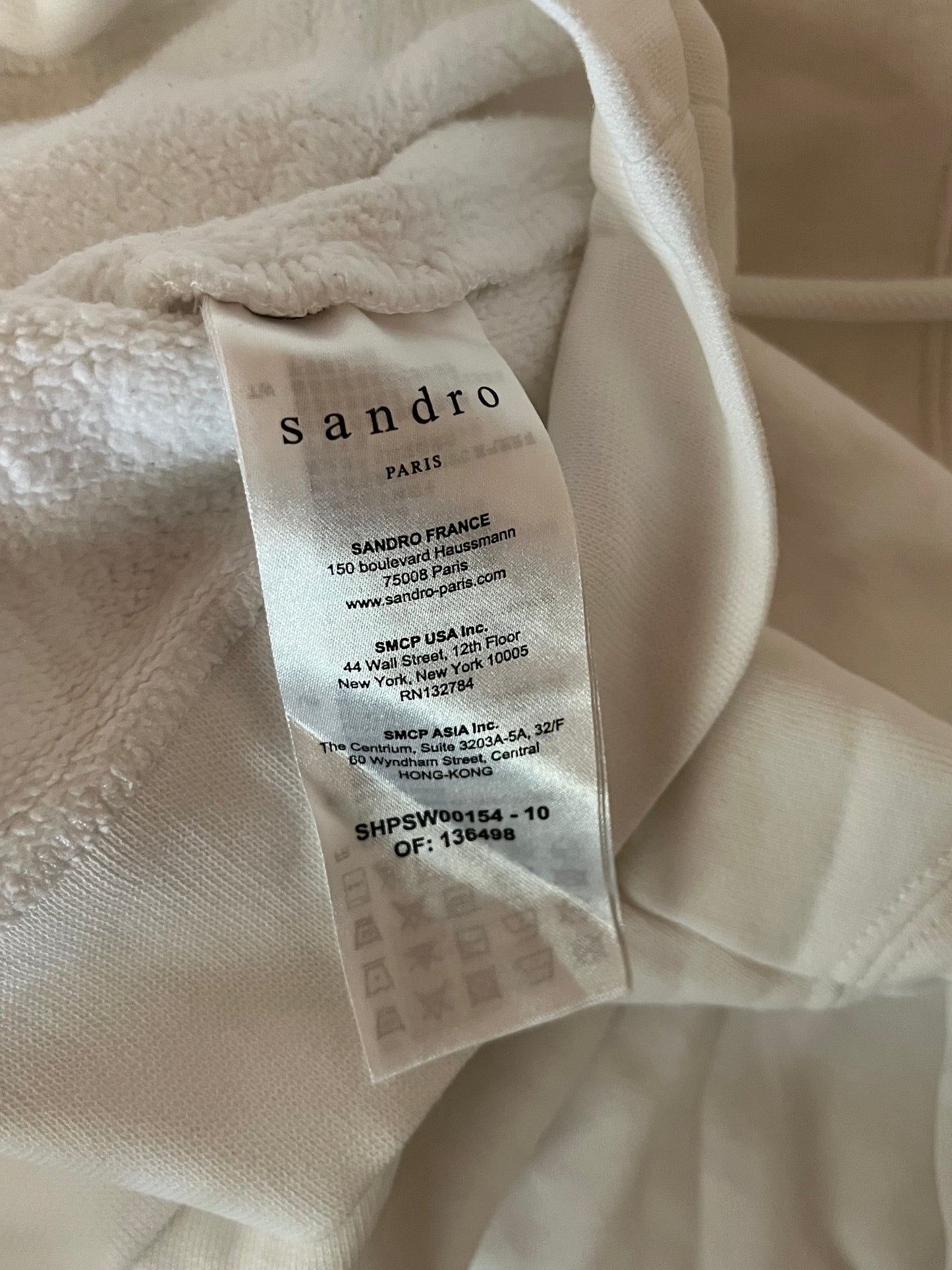 Sweat à capuche blanc Sandro - M