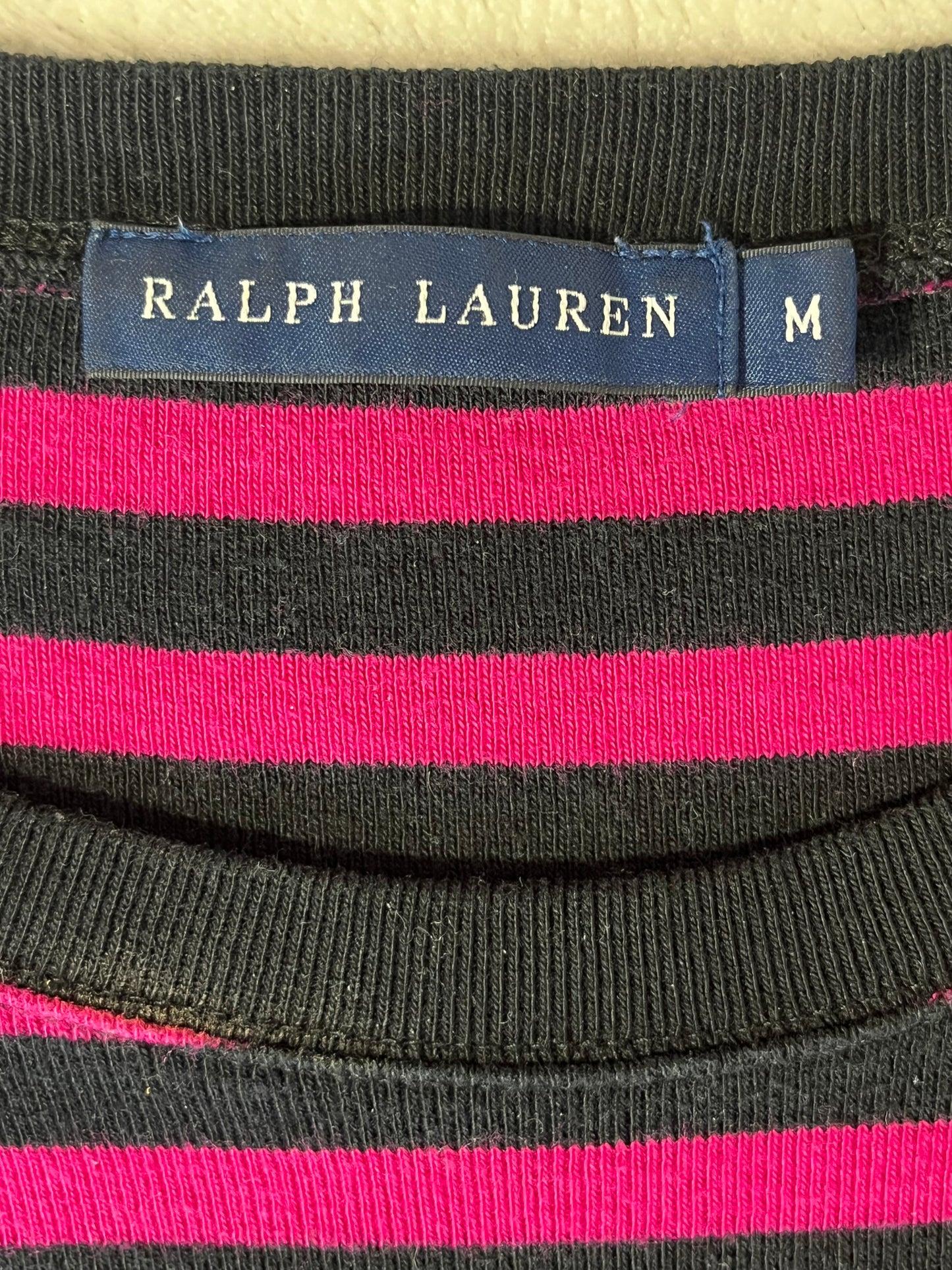 Pull à rayures roses et noires Ralph Lauren - M