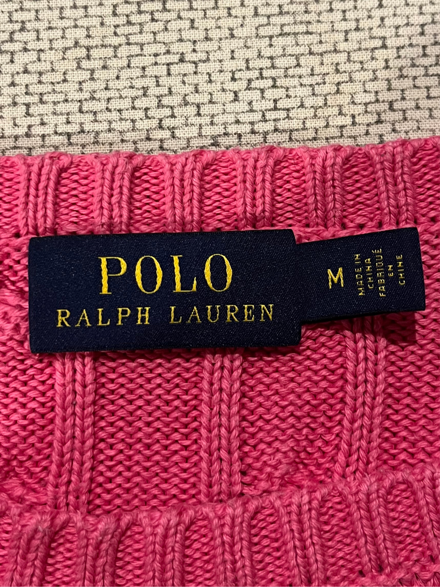Pull torsadé rose Ralph Lauren - M