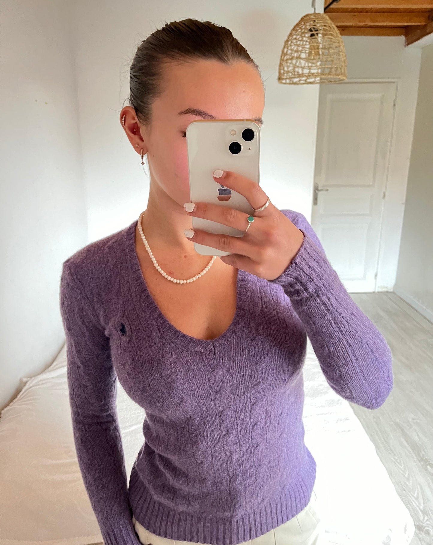 Pull torsadé en laine et cachemire Ralph Lauren - XXS