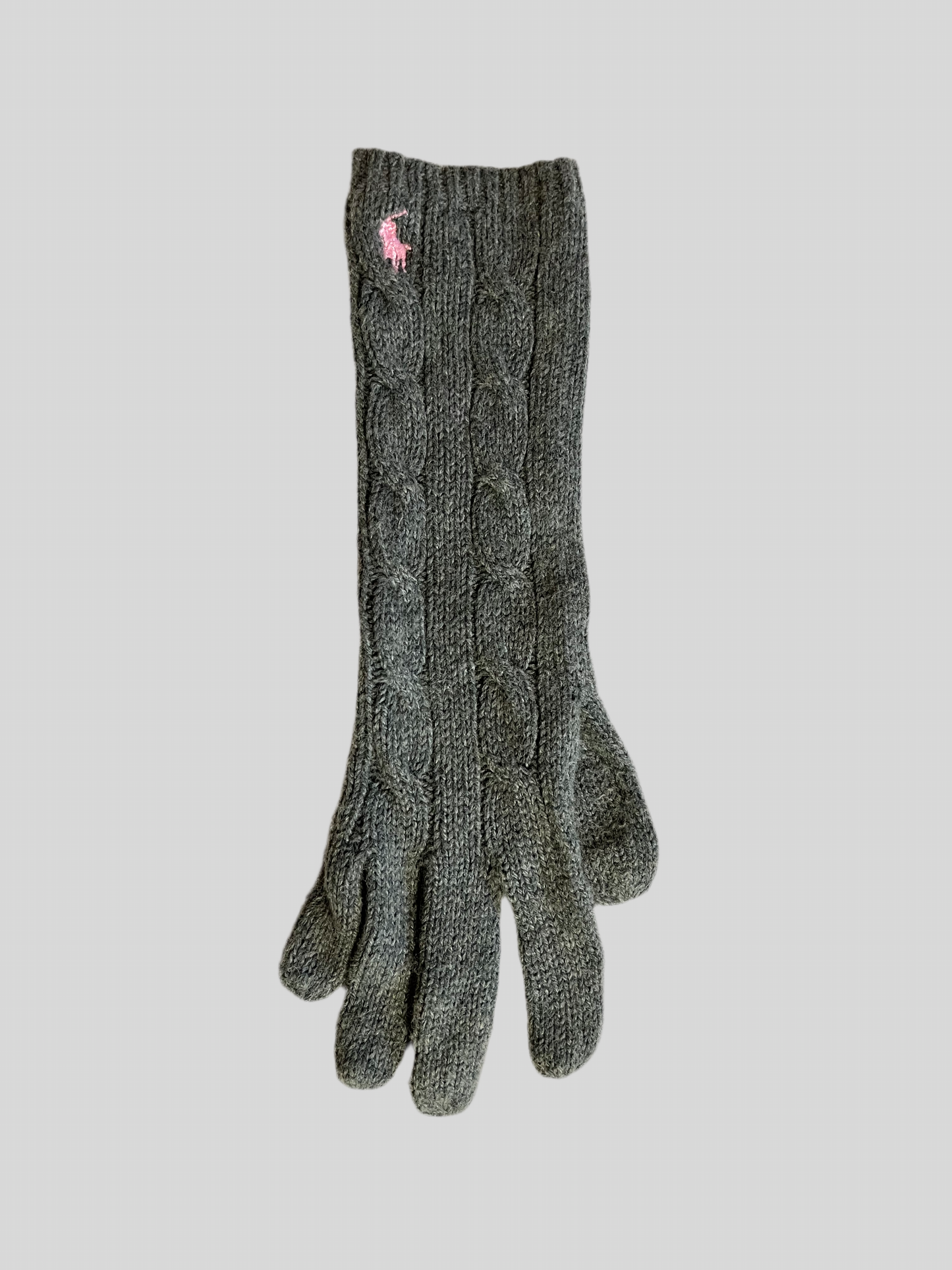 Gant torsadé gris femme