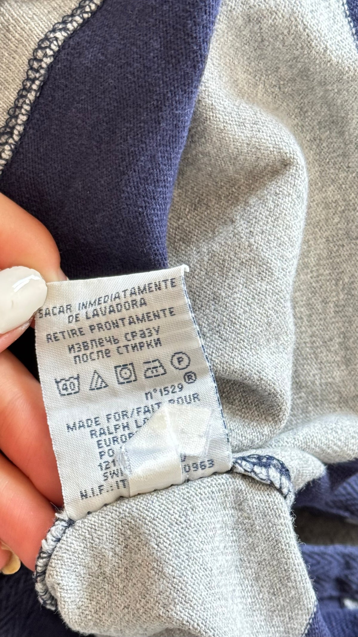 Polo rayé manche longue Ralph Lauren - S homme / M femme