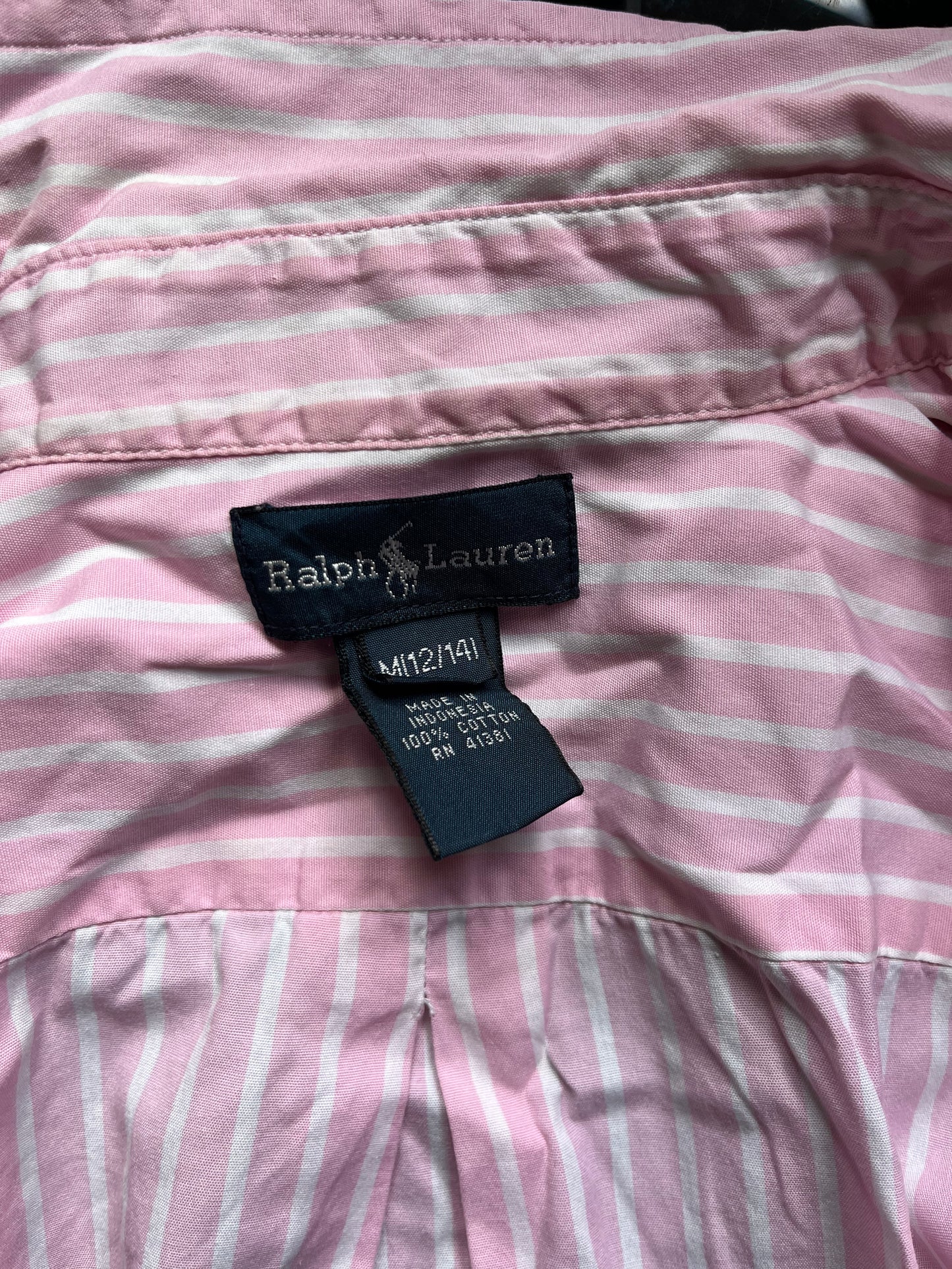 Chemise rayée rose Ralph Lauren - S