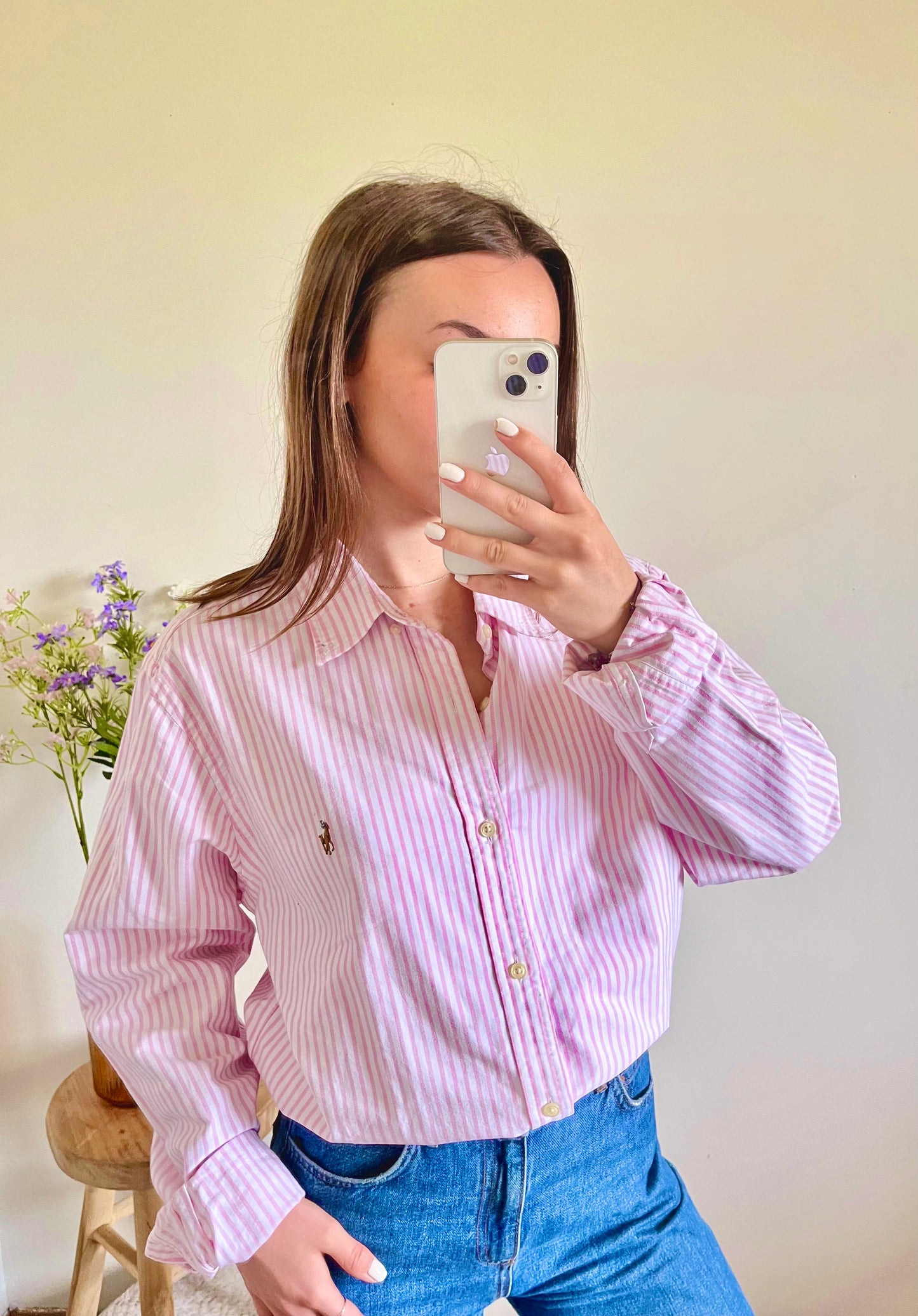 Chemise rayée rose Ralph Lauren - L homme / XL femme