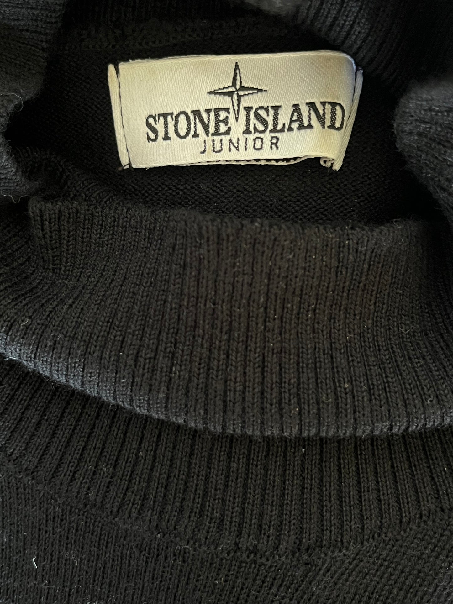 Pull col roulé noir laine Stone Island - M