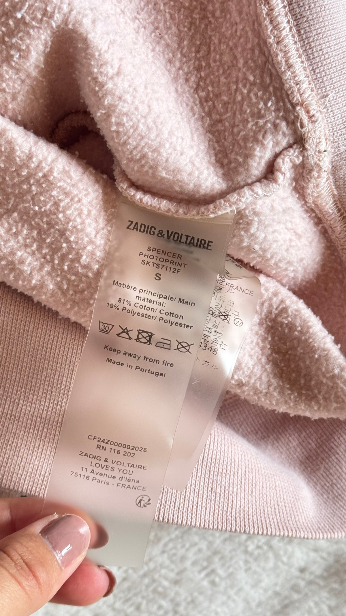 Sweat à capuche rose Zadig & Voltaire rose - S