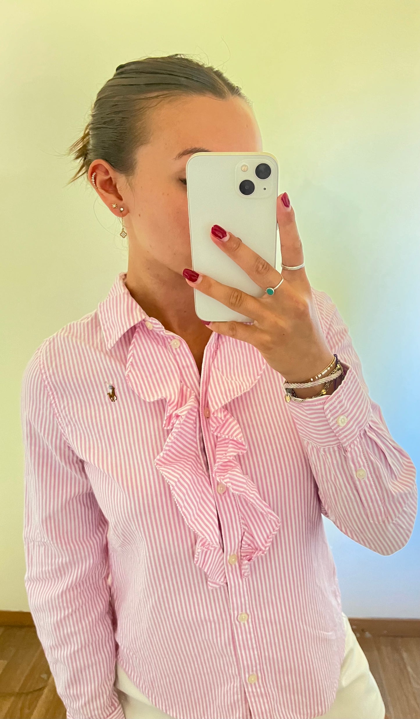 Chemise rayée rose Ralph Lauren - XS