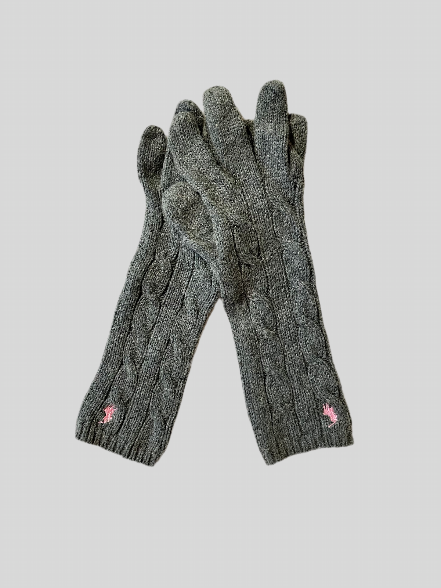 Gant torsadé gris femme