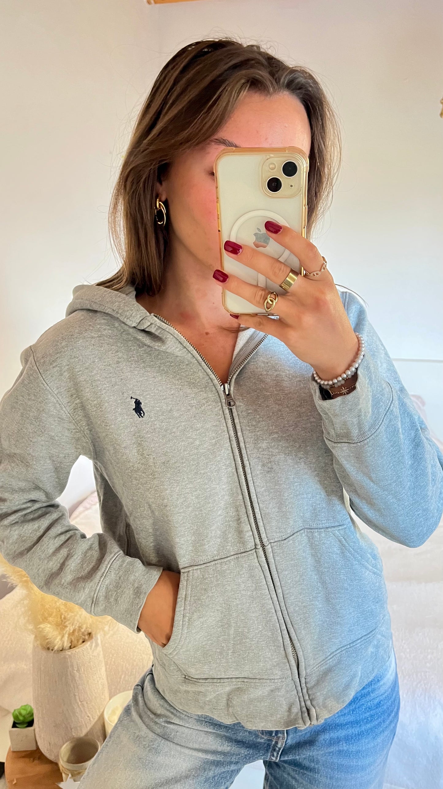 Veste à capuche grise Ralph Lauren - S