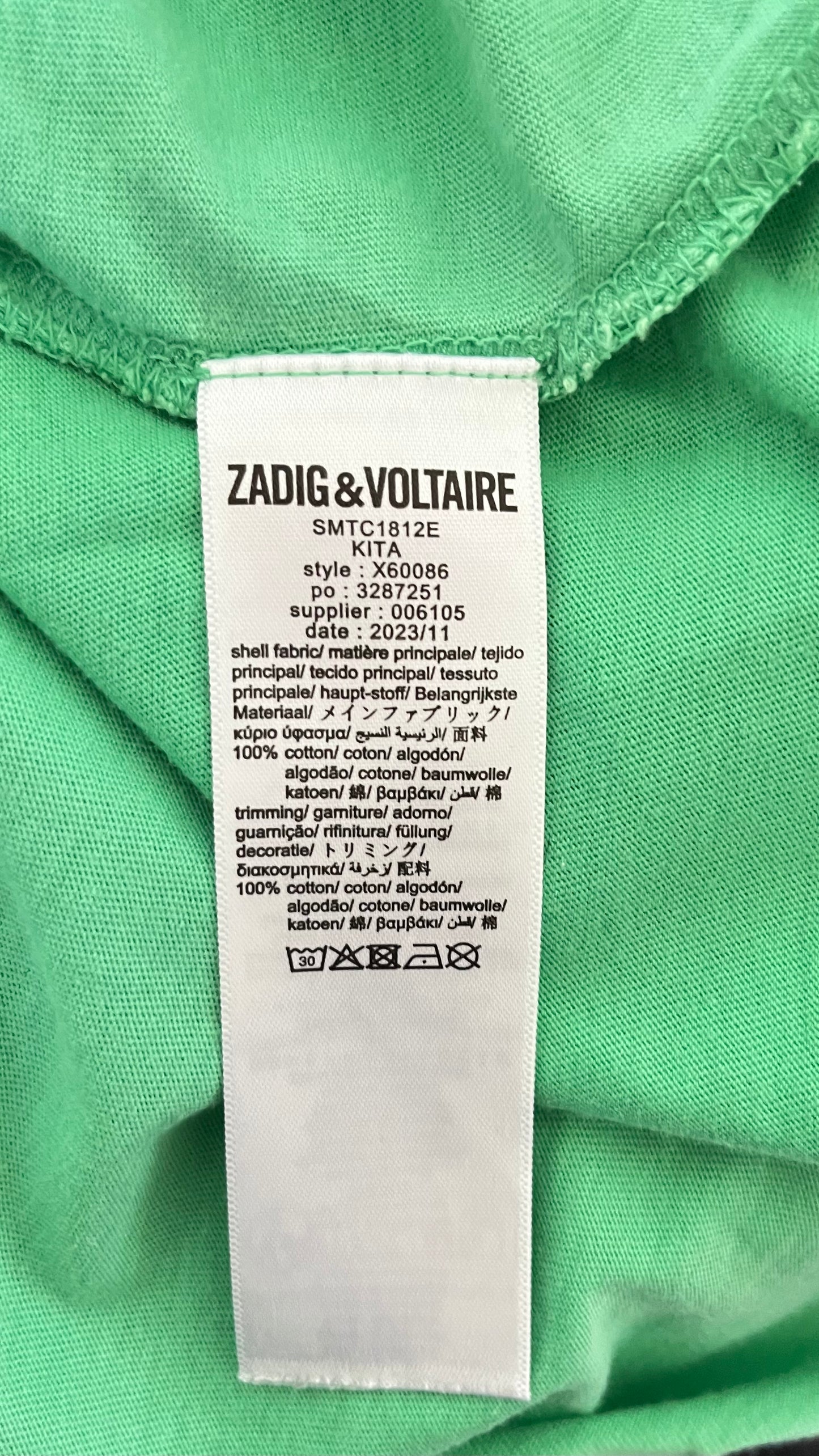 T-shirt vert Zadig & Voltaire - M