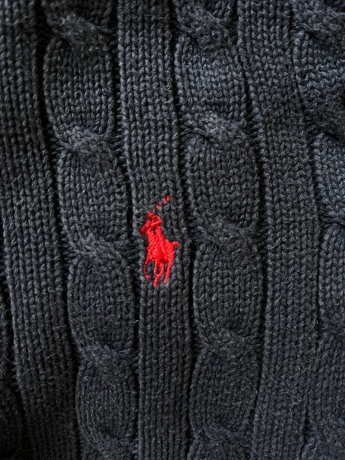 Pull torsadé Ralph Lauren bleu marine - M et L