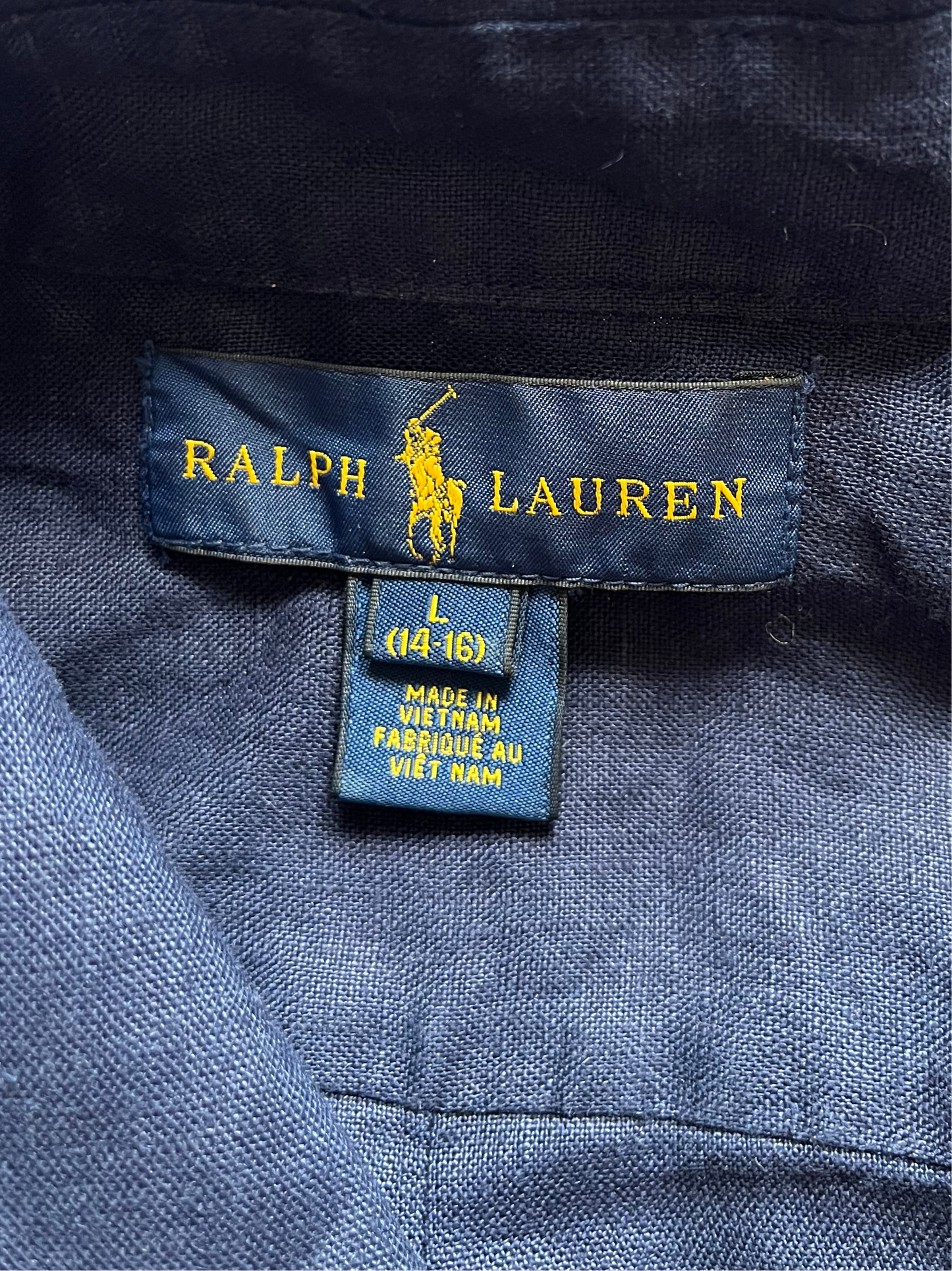 Chemise en lin marine Ralph Lauren - S