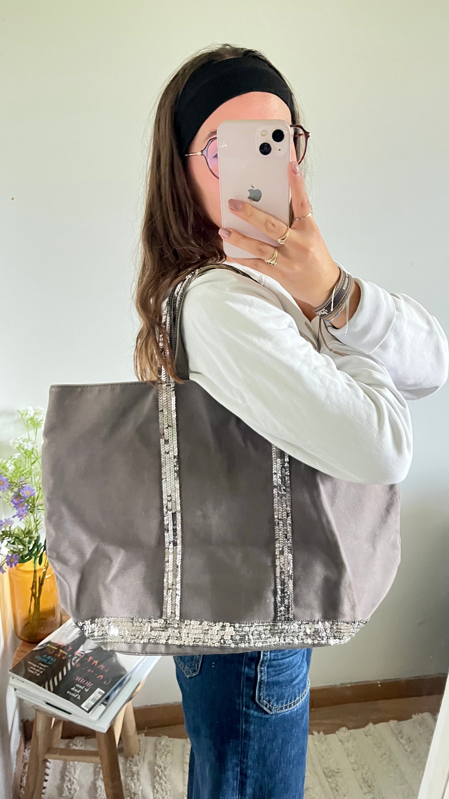 Grand sac cabas gris Vanessa Bruno