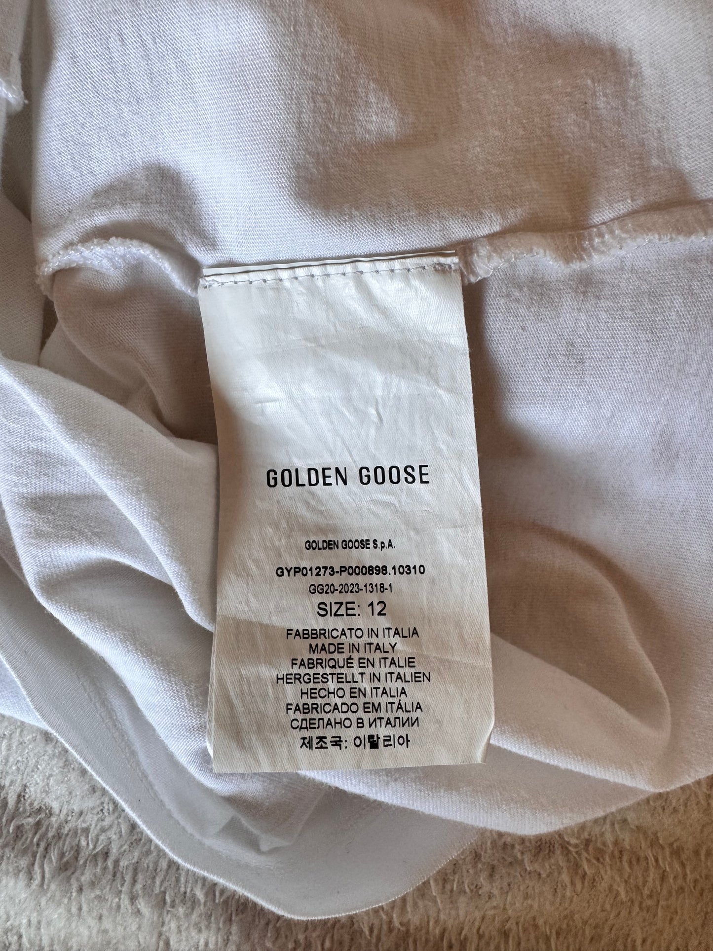 T-shirt Golden Goose à paillettes roses - XS