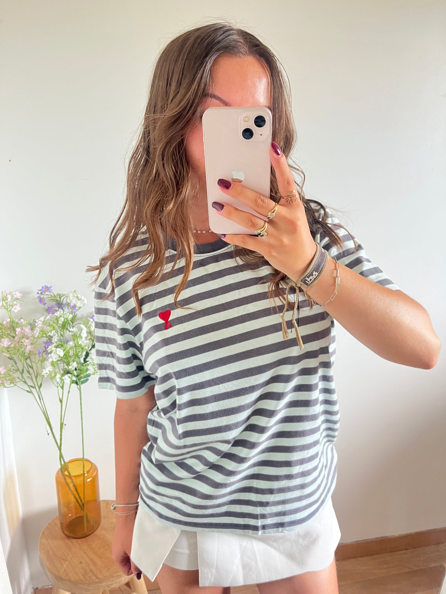 T-shirt rayé Ami Paris - S