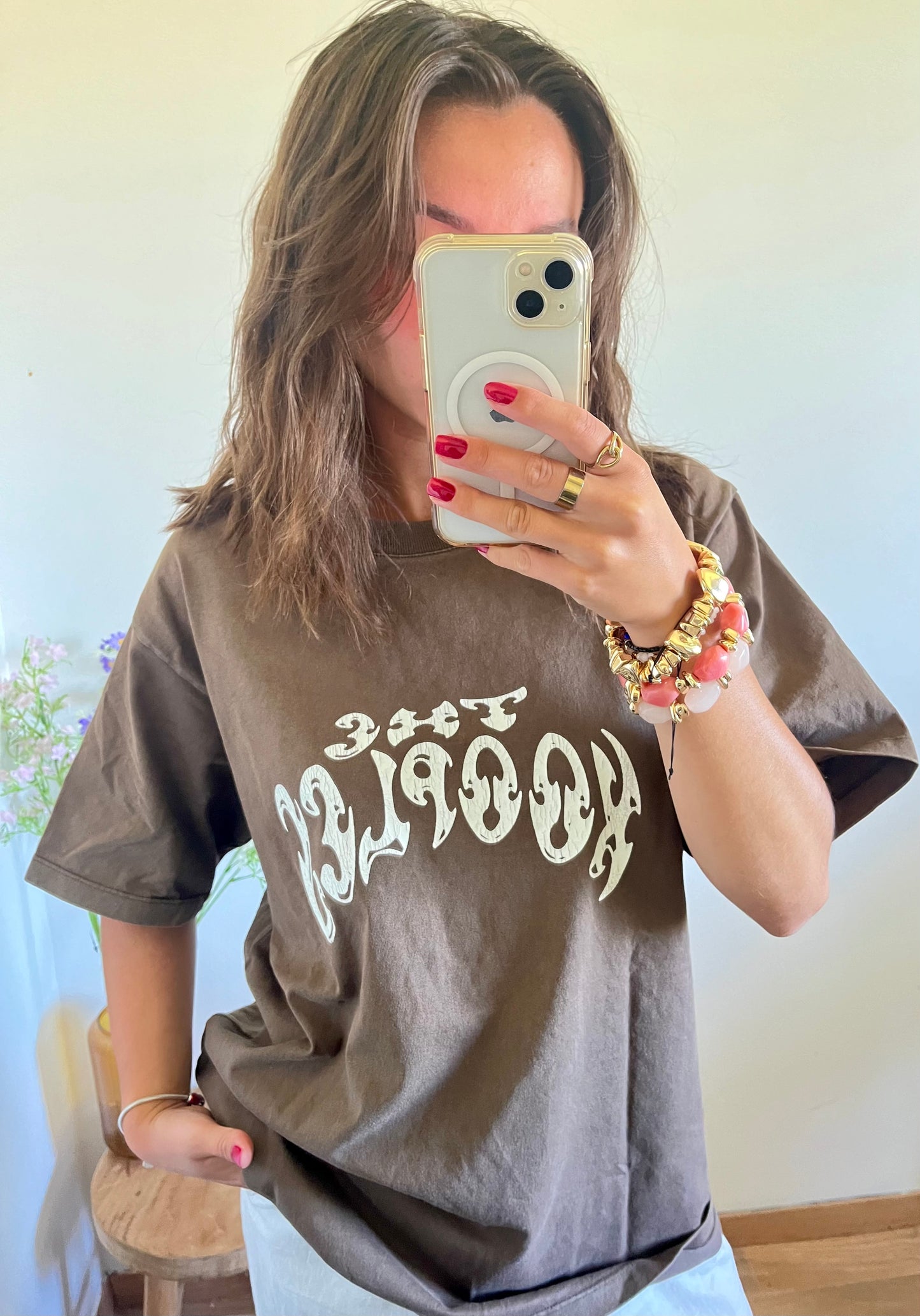 T-shirt marron kaki The Kooples - L homme / XL femme