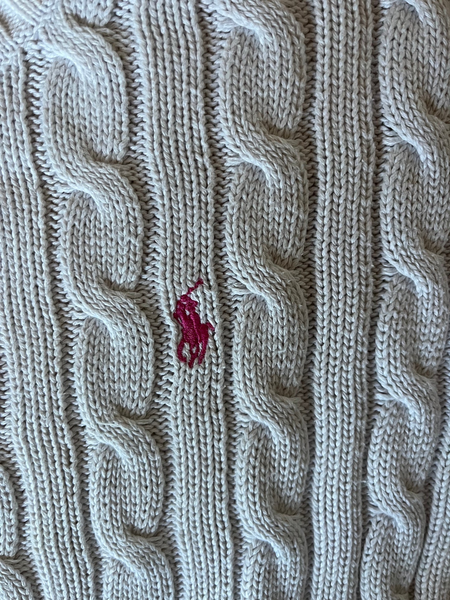 Pull blanc torsadé Ralph Lauren - S