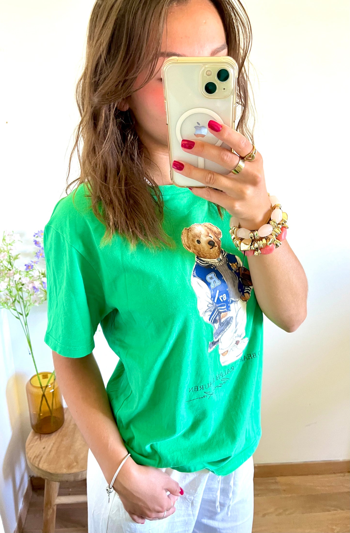 T-shirt vert nounours Ralph Lauren - S