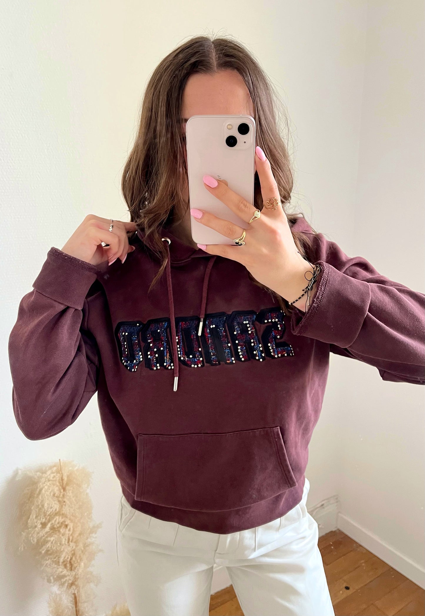 Sweat à capuche bordeaux Sandro - M