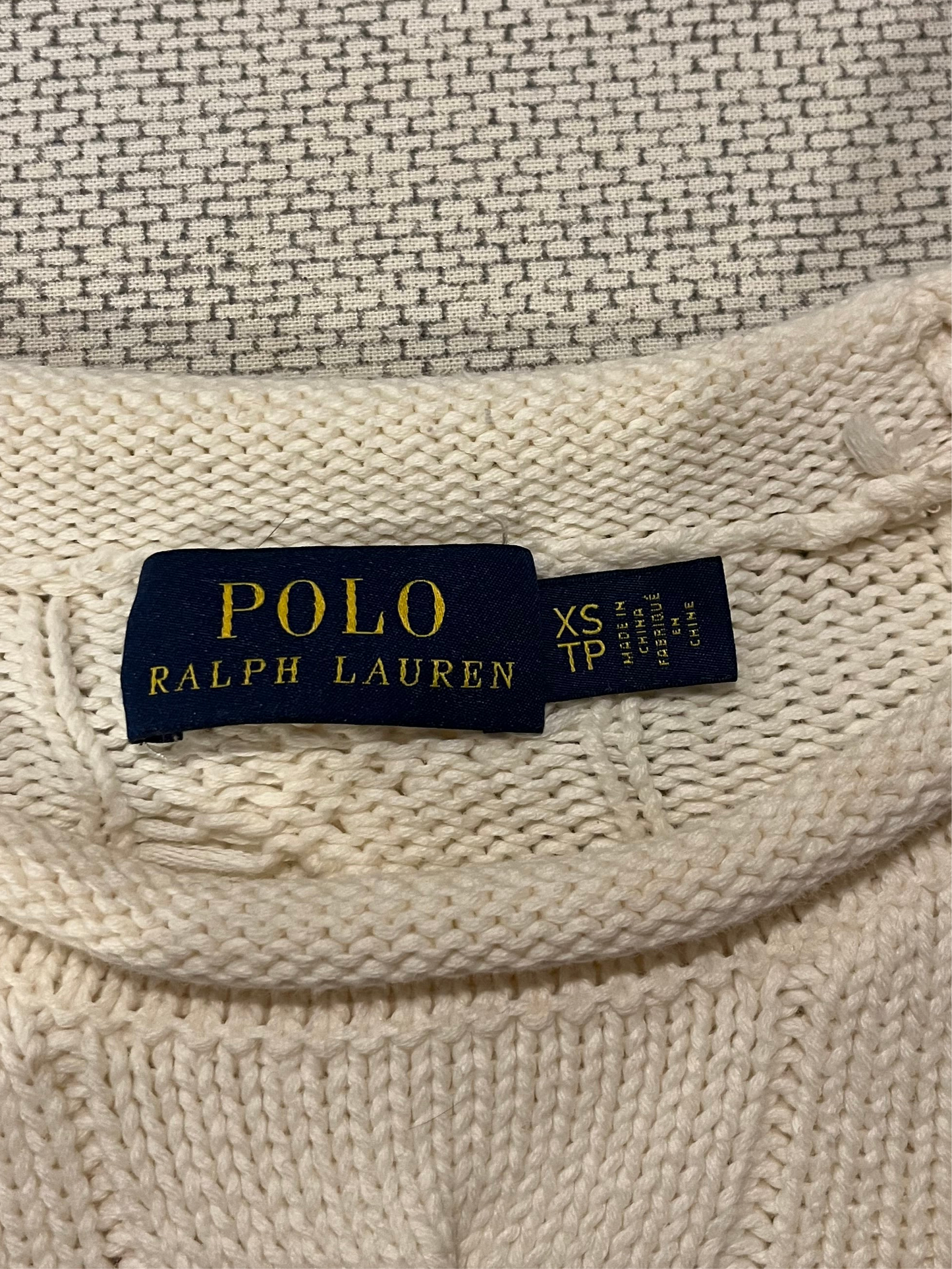 Pull torsadé blanc Ralph Lauren - S