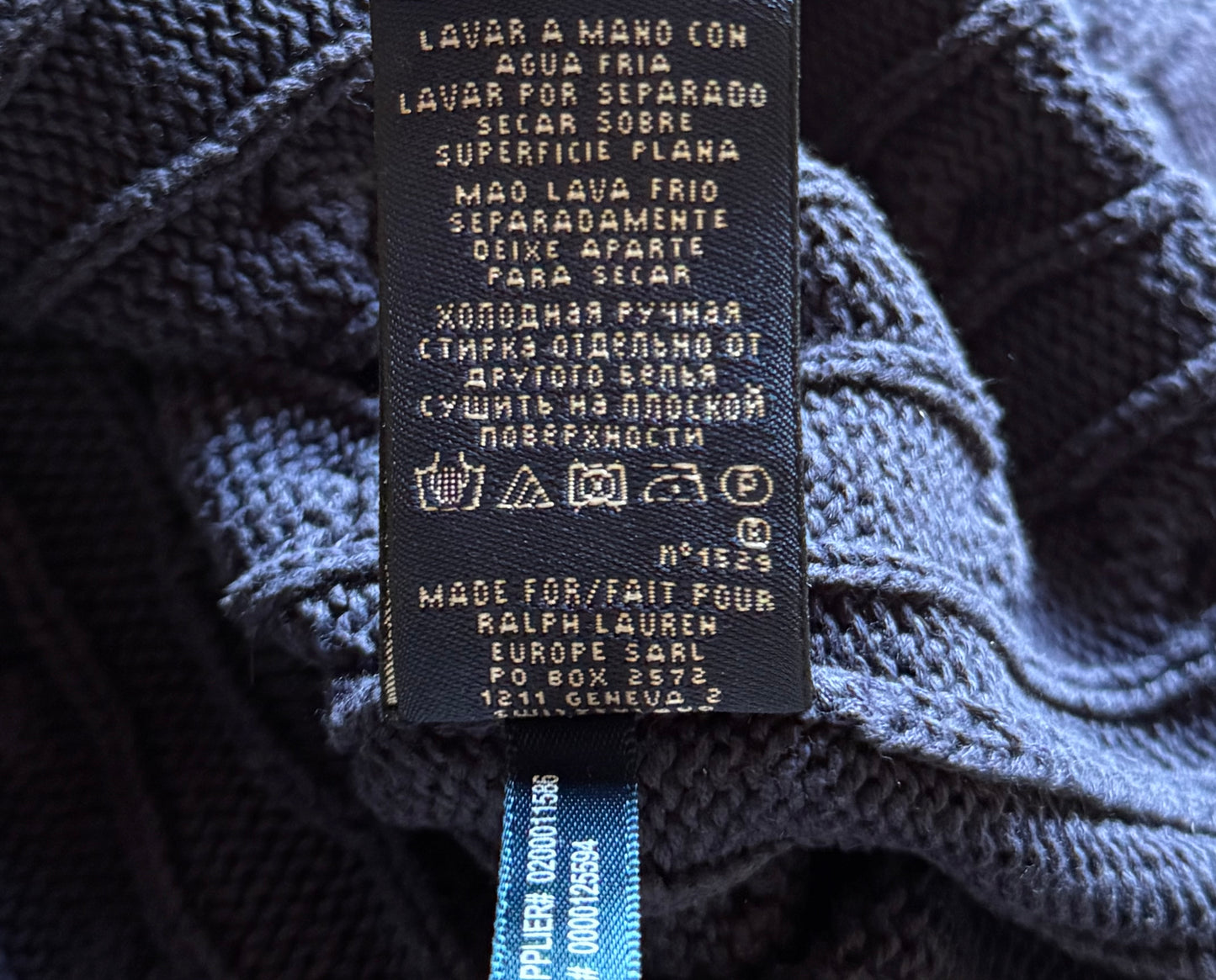 Torsadé bleu marine Ralph Lauren - S