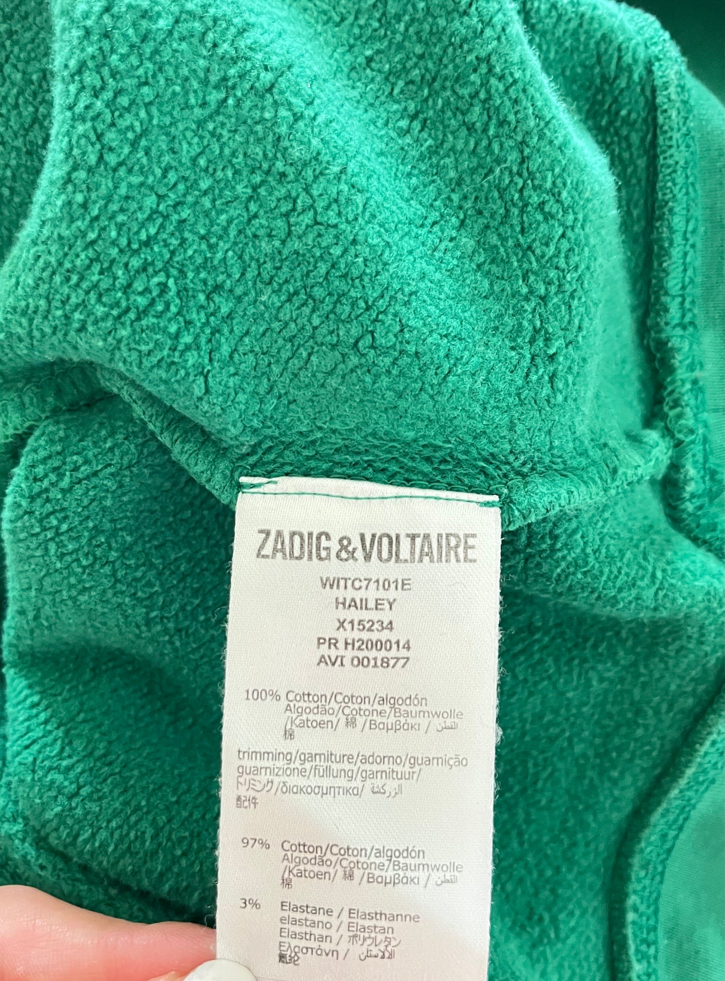 Sweat col rond vert Zadig & Voltaire - XS