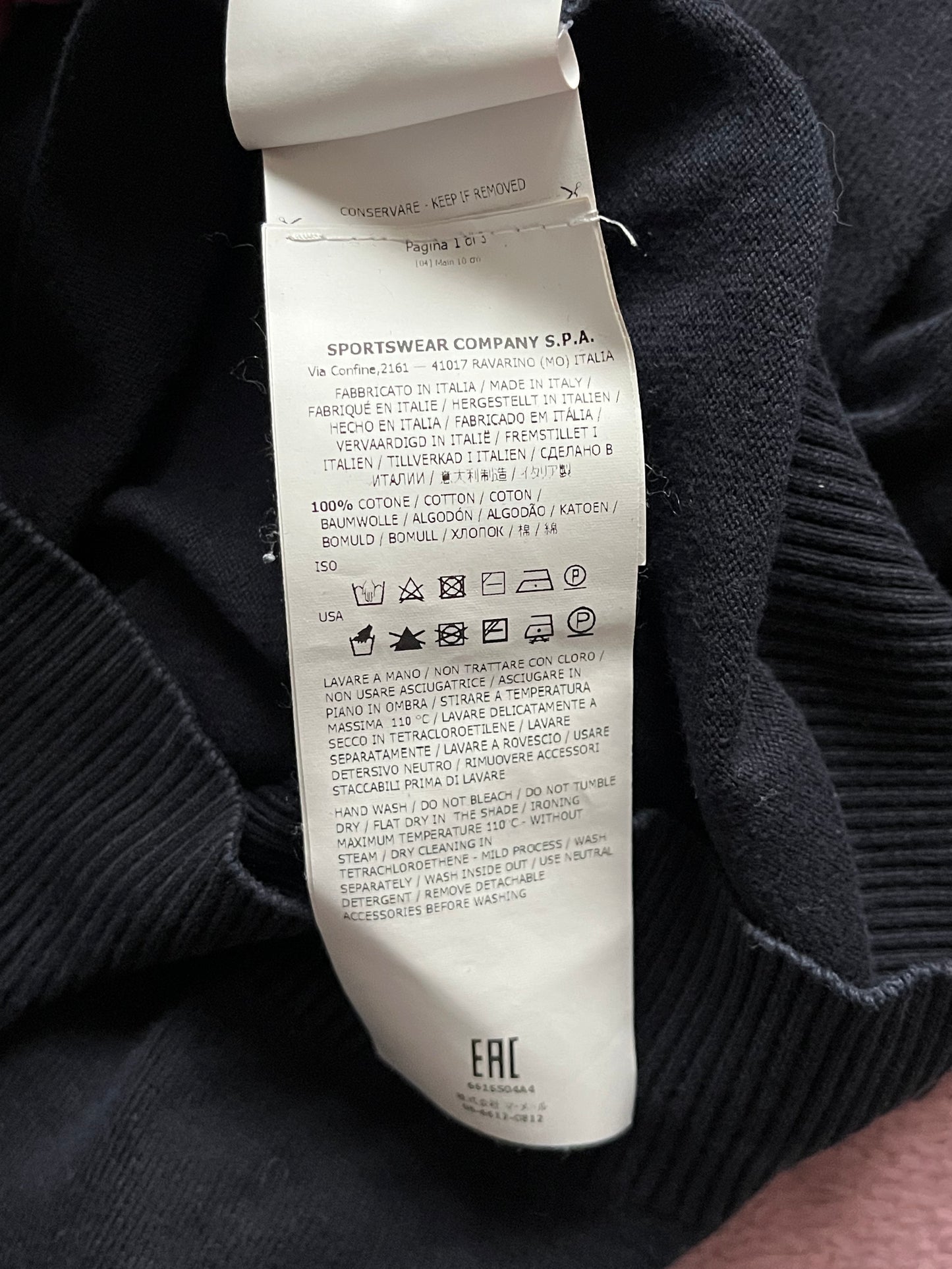 Pull noir Stone Island - M