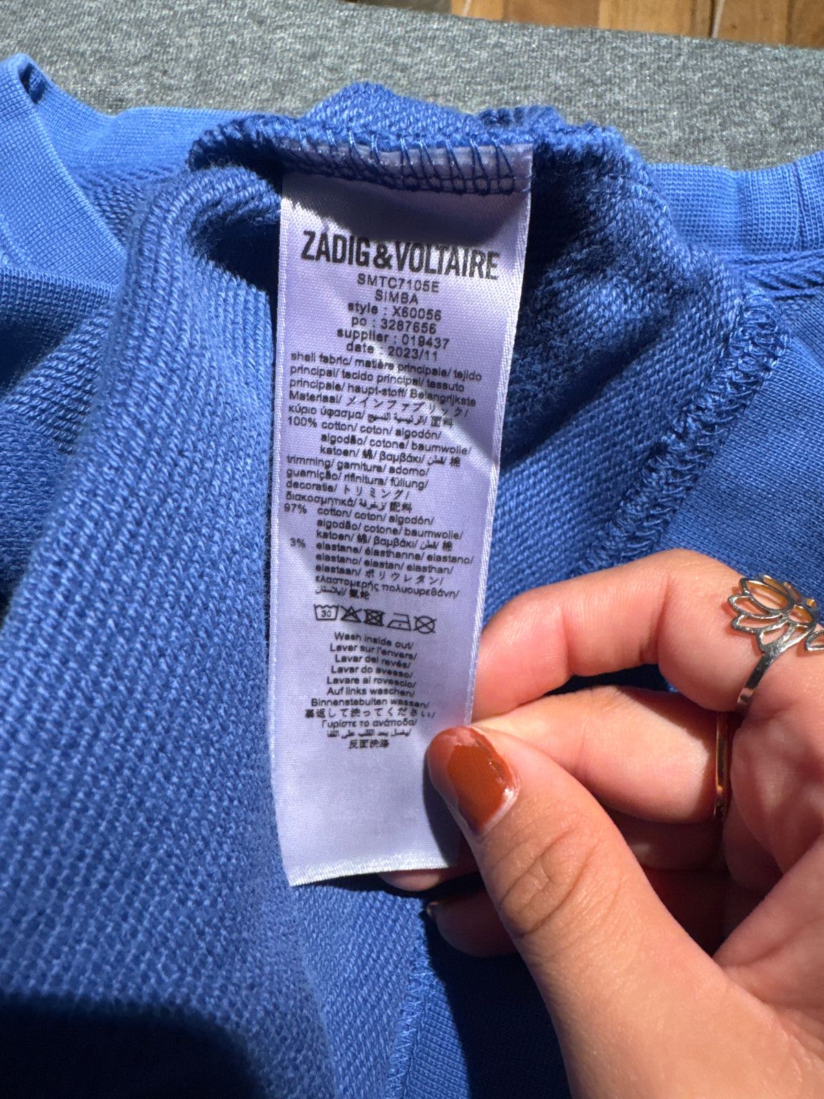 Sweat col rond bleu Zadig & Voltaire - M