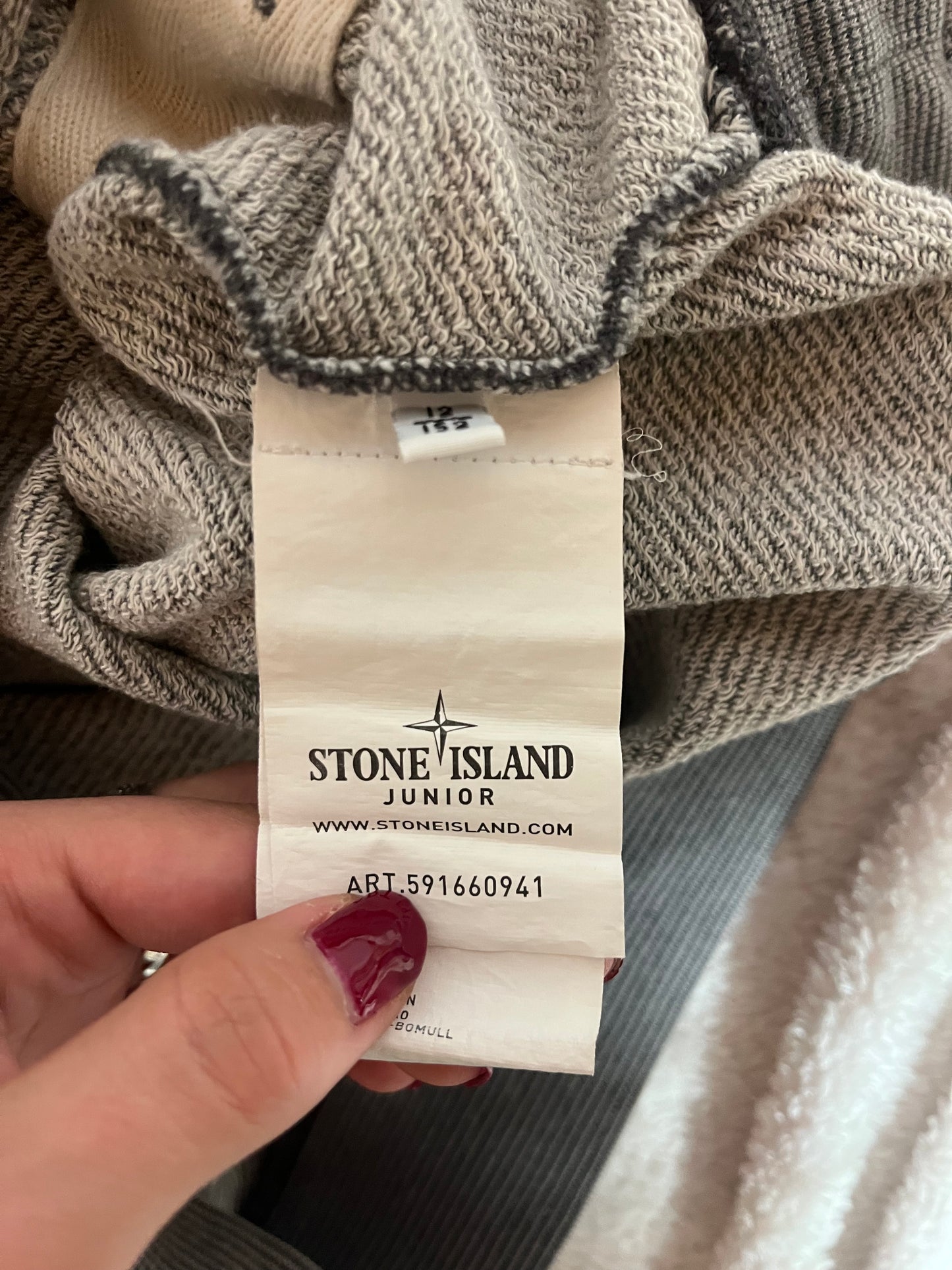 Sweat à capuche gris Stone Island - S