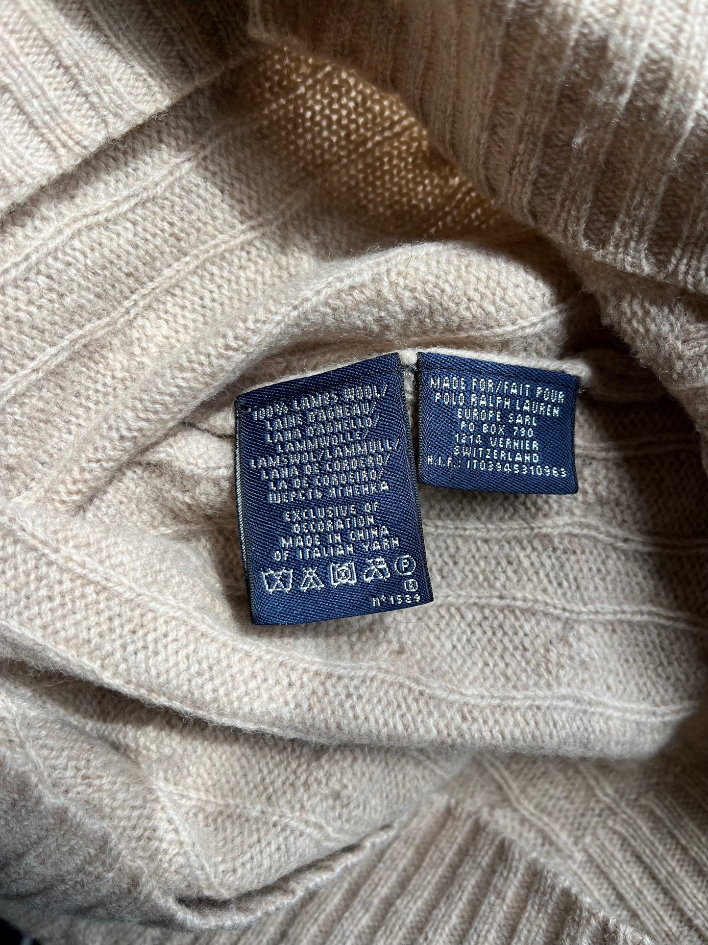 Pull torsadé beige Ralph Lauren - S