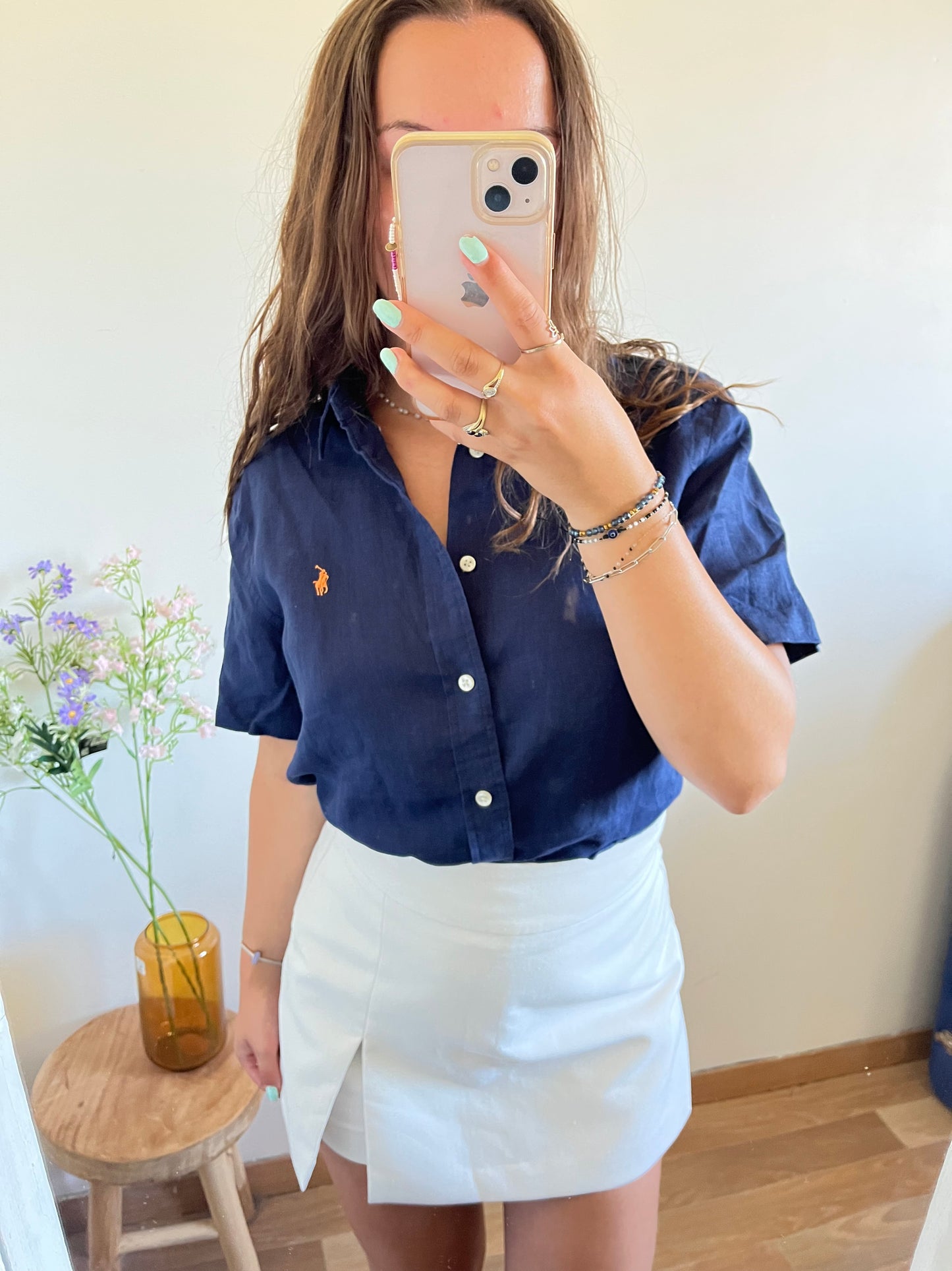 Chemise en lin marine Ralph Lauren - S
