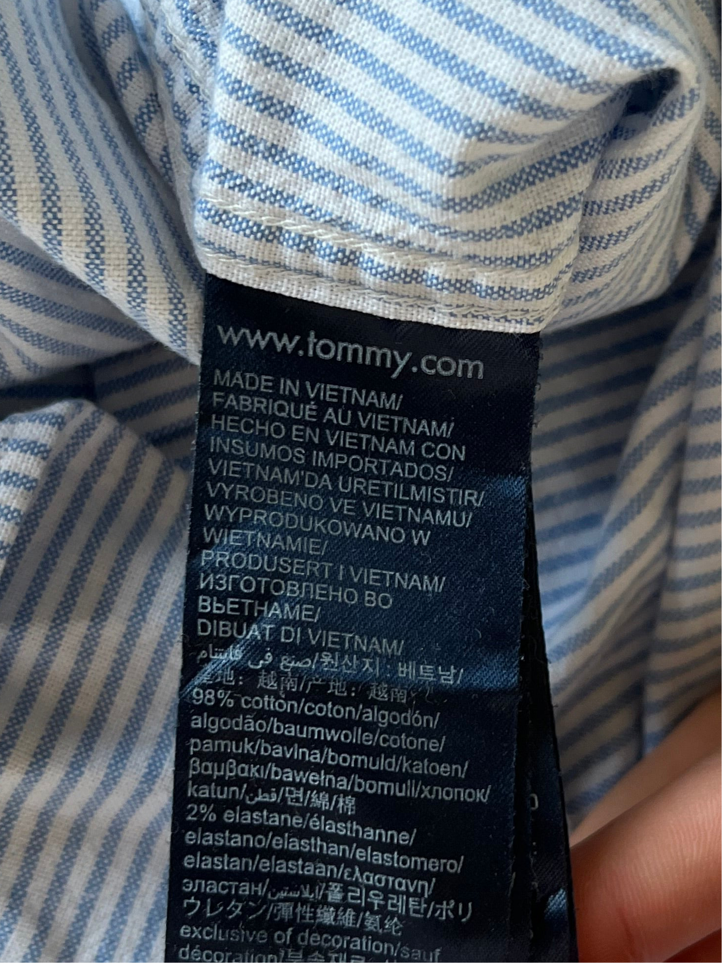 Chemise rayée bleue Tommy Hilfiger - L