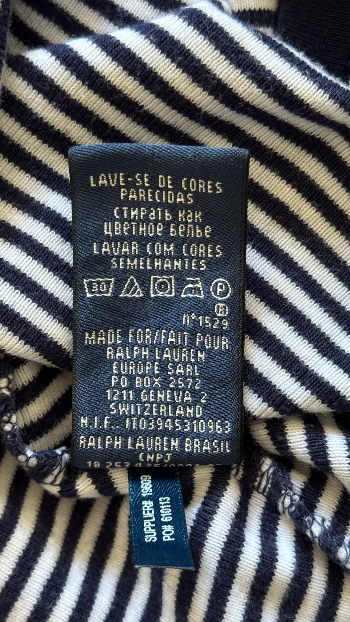 T-shirt col V rayé Ralph Lauren - S