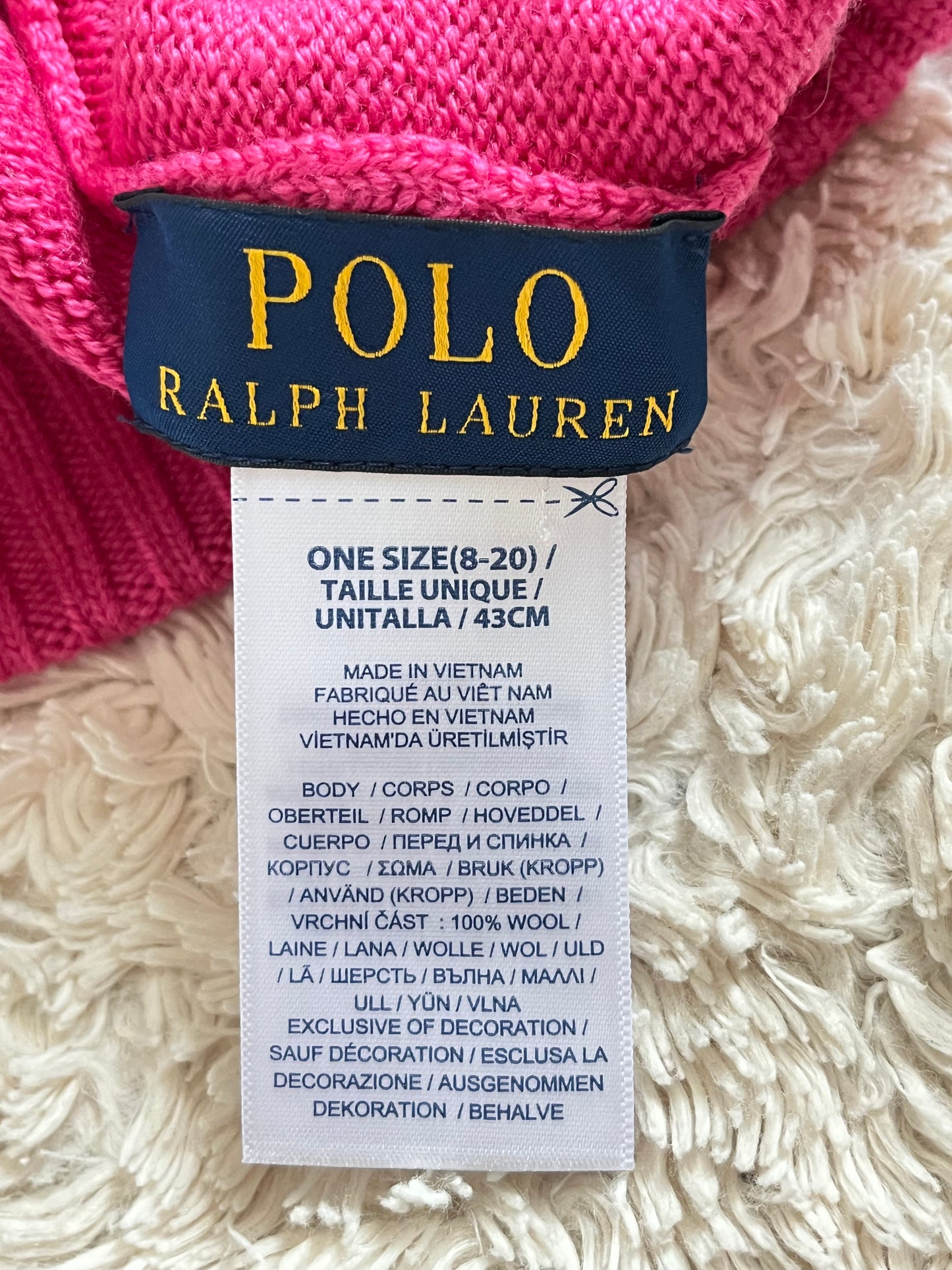 Bonnet rose femme Ralph Lauren - 43cm