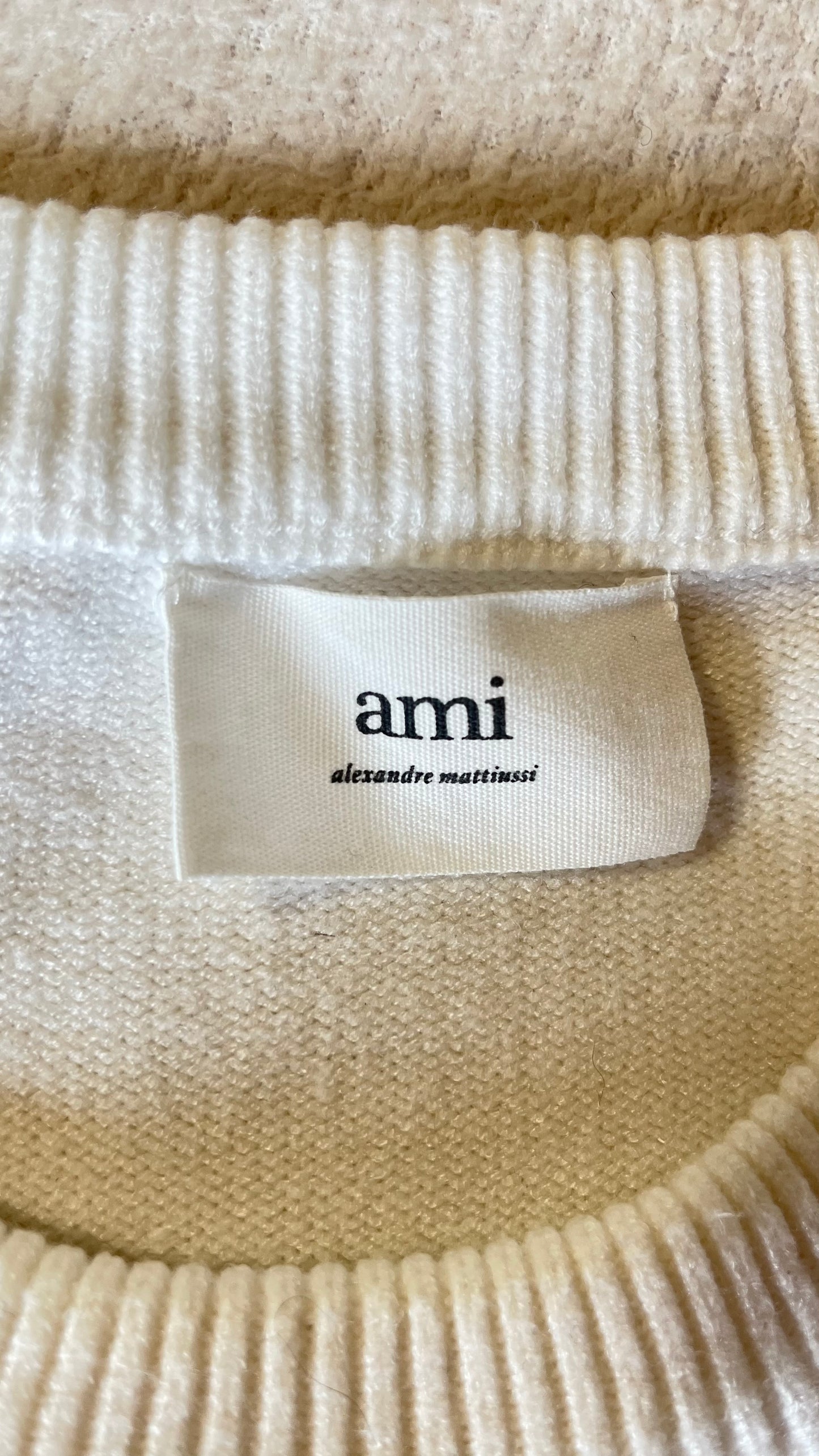 Sweat col rond blanc Ami Paris - M