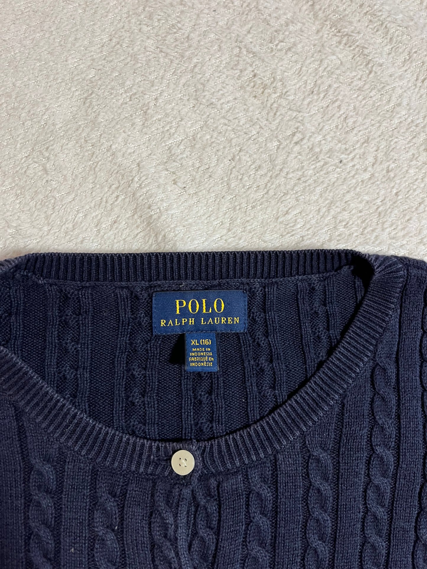 Gilet torsadé marine Ralph Lauren - S