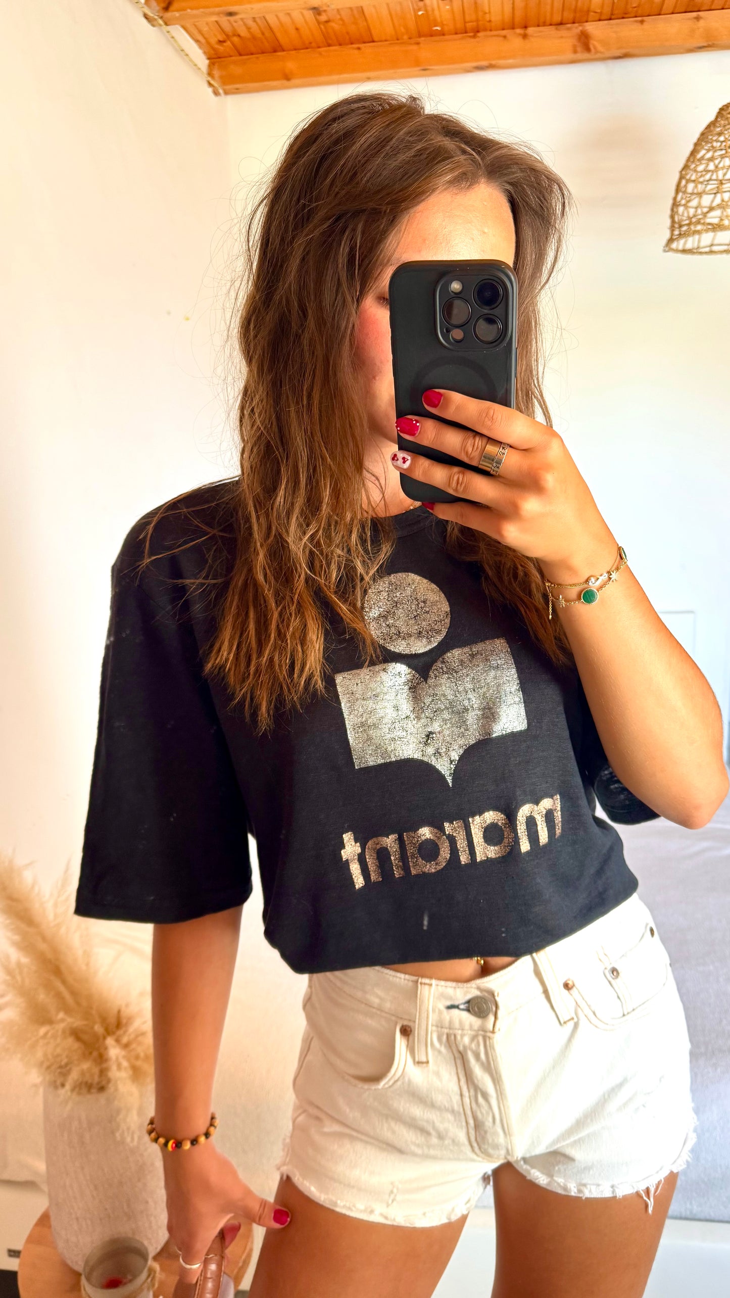 T-shirt en lin noir Isabel Marant - M