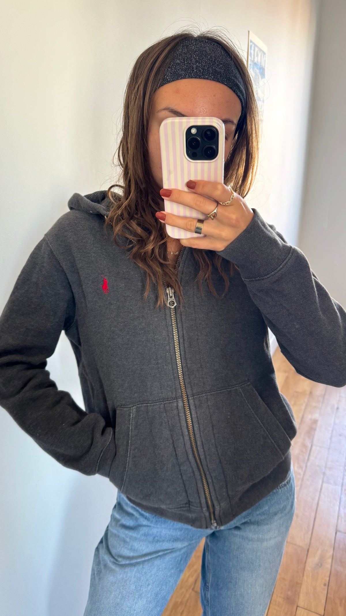 Veste à capuche grise Ralph Lauren - S